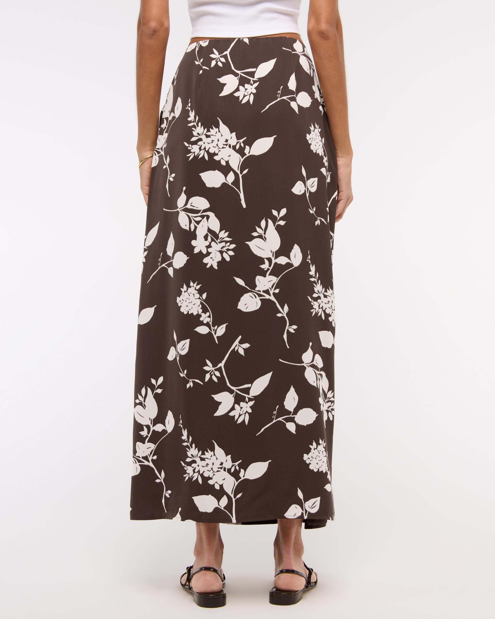 Mid Rise Wrap Maxi Skirt Product Image