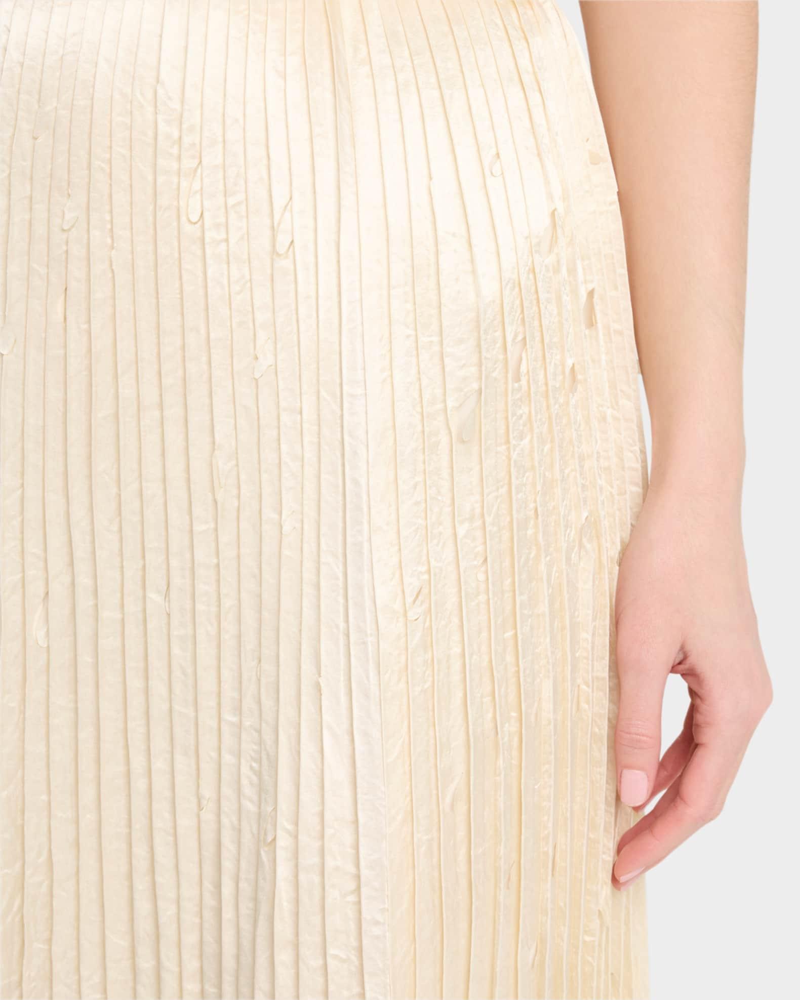 Pleated Crinkle Satin High-Low Skirt Product Image