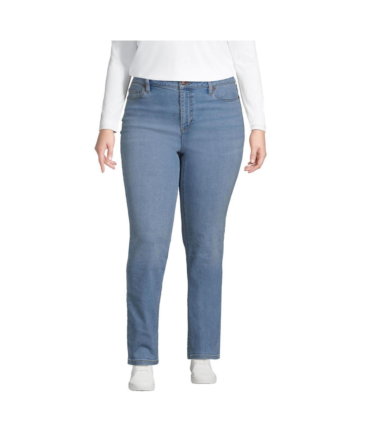 Plus Size Lands End Recover Straight-Leg Jeans, Womens Product Image