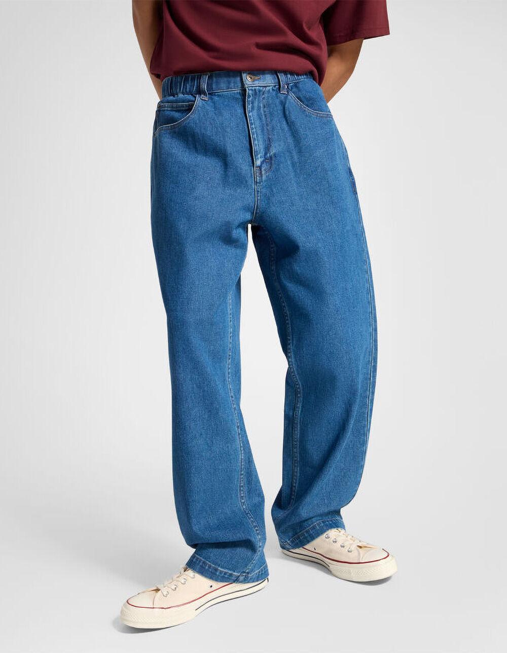 CONVERSE Open Hem Mens Baggy Denim Pants - BLACK Product Image