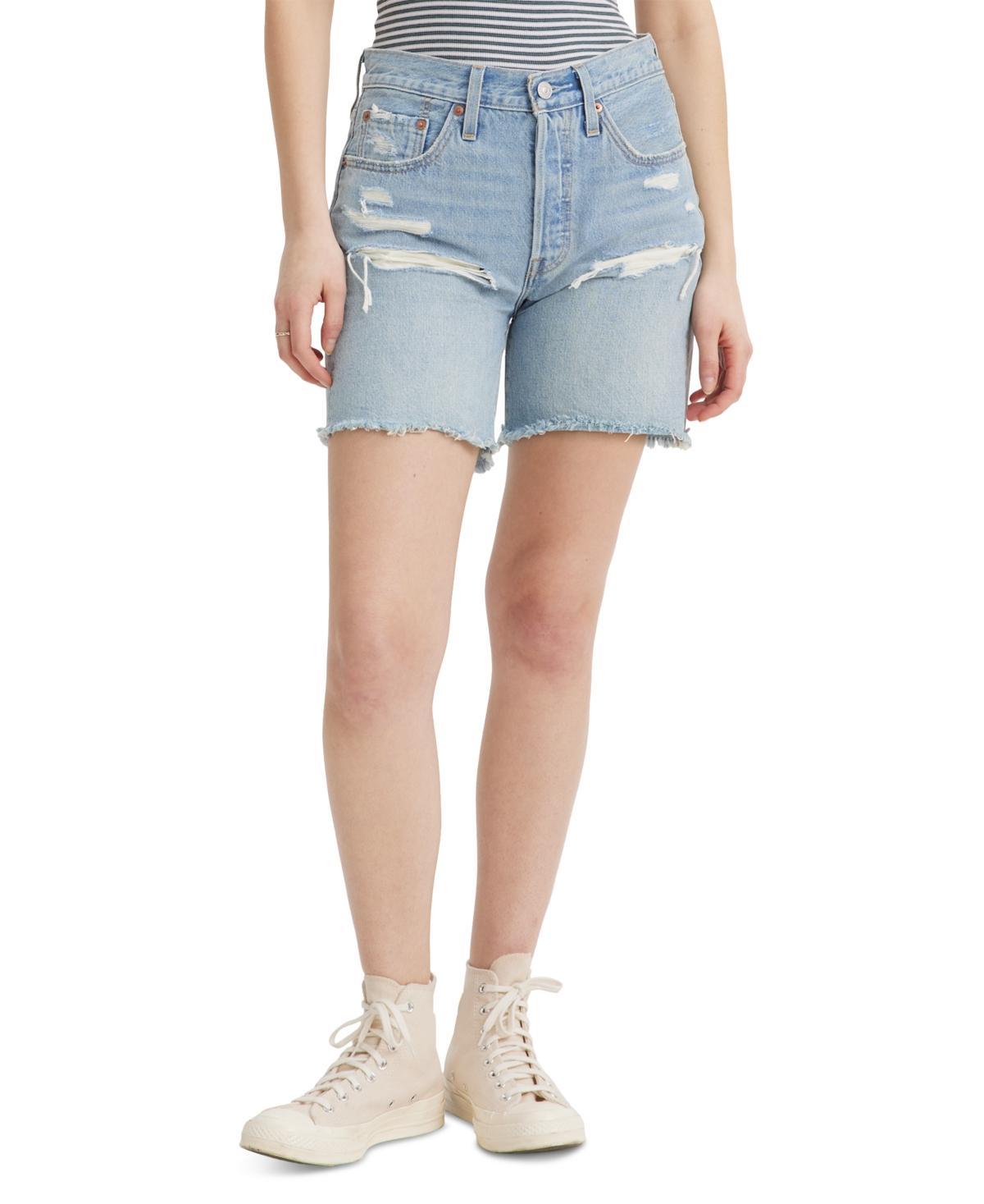 Levi's® Women's 501® Mid-Thigh Shorts - Case Closed 25: High Rise, Denim, Stretch, Fly Button Product Image