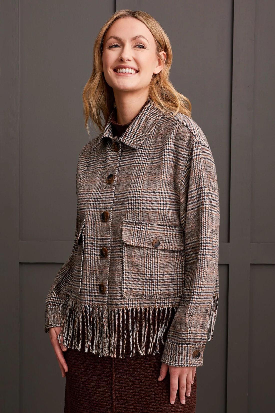 Cropped Shacket W/Fringe Product Image