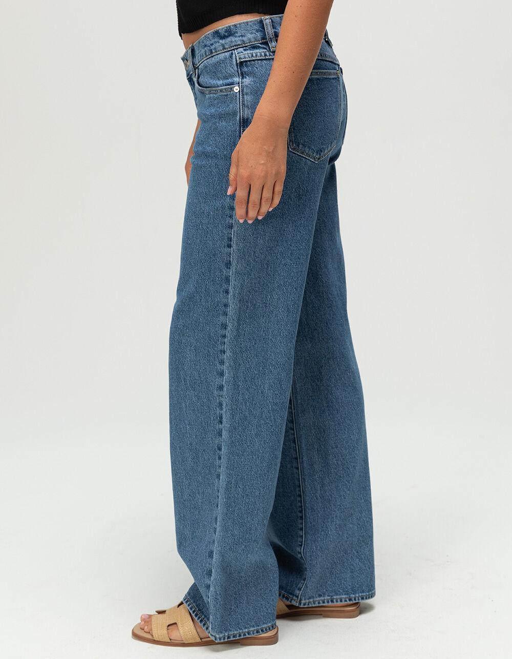 ABRAND Molly 99 Womens Low Rise Wide Leg Jeans - DARK VINTAGE Product Image