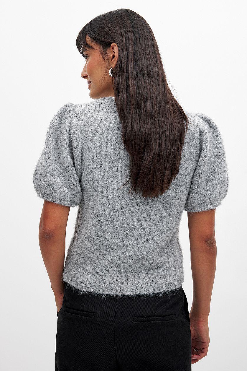 Knitted Short Sleeve Sweater Product Image