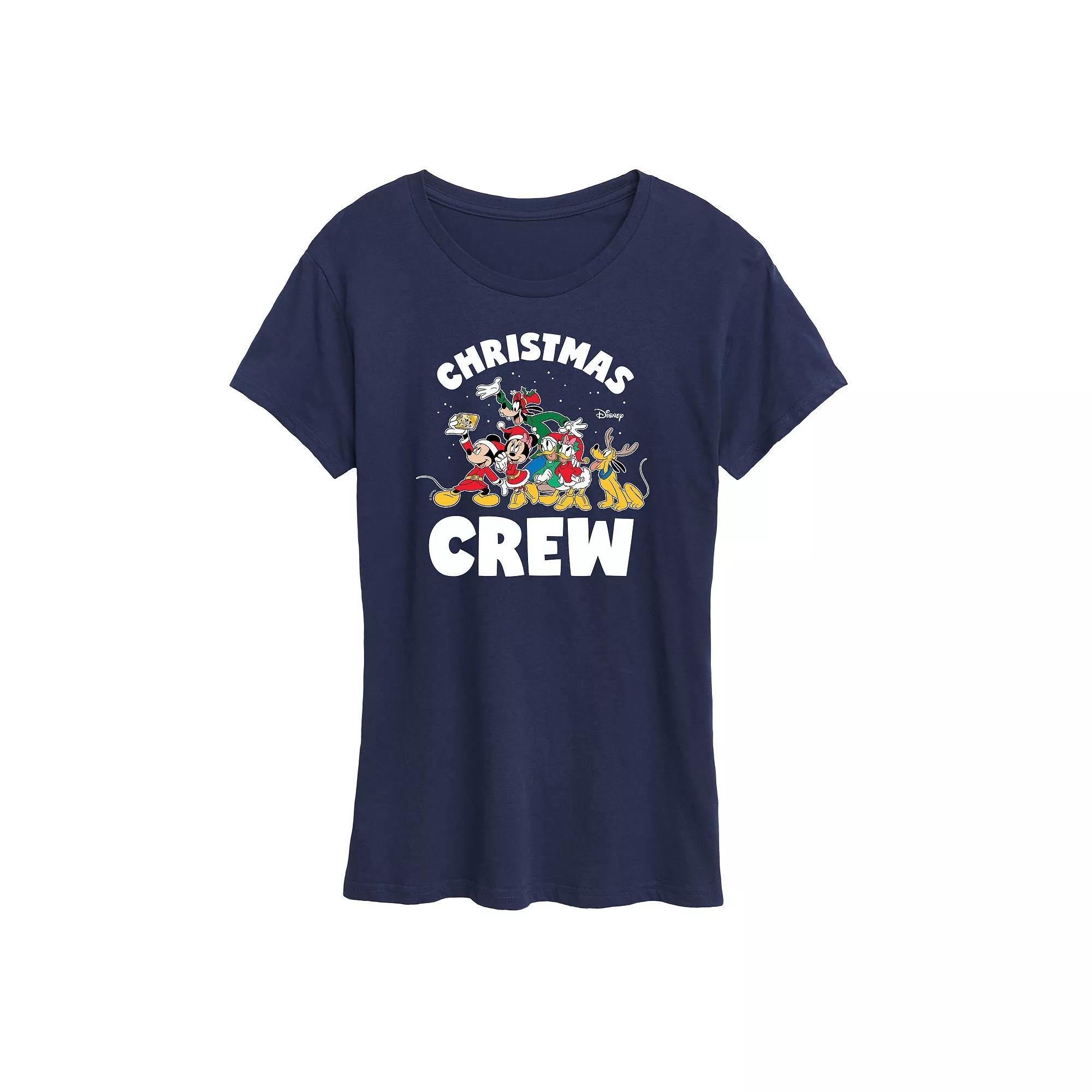 Disney's Mickey and Friends Women's Christmas Crew Graphic Tee, Girl's, Size: XL, Blue Product Image