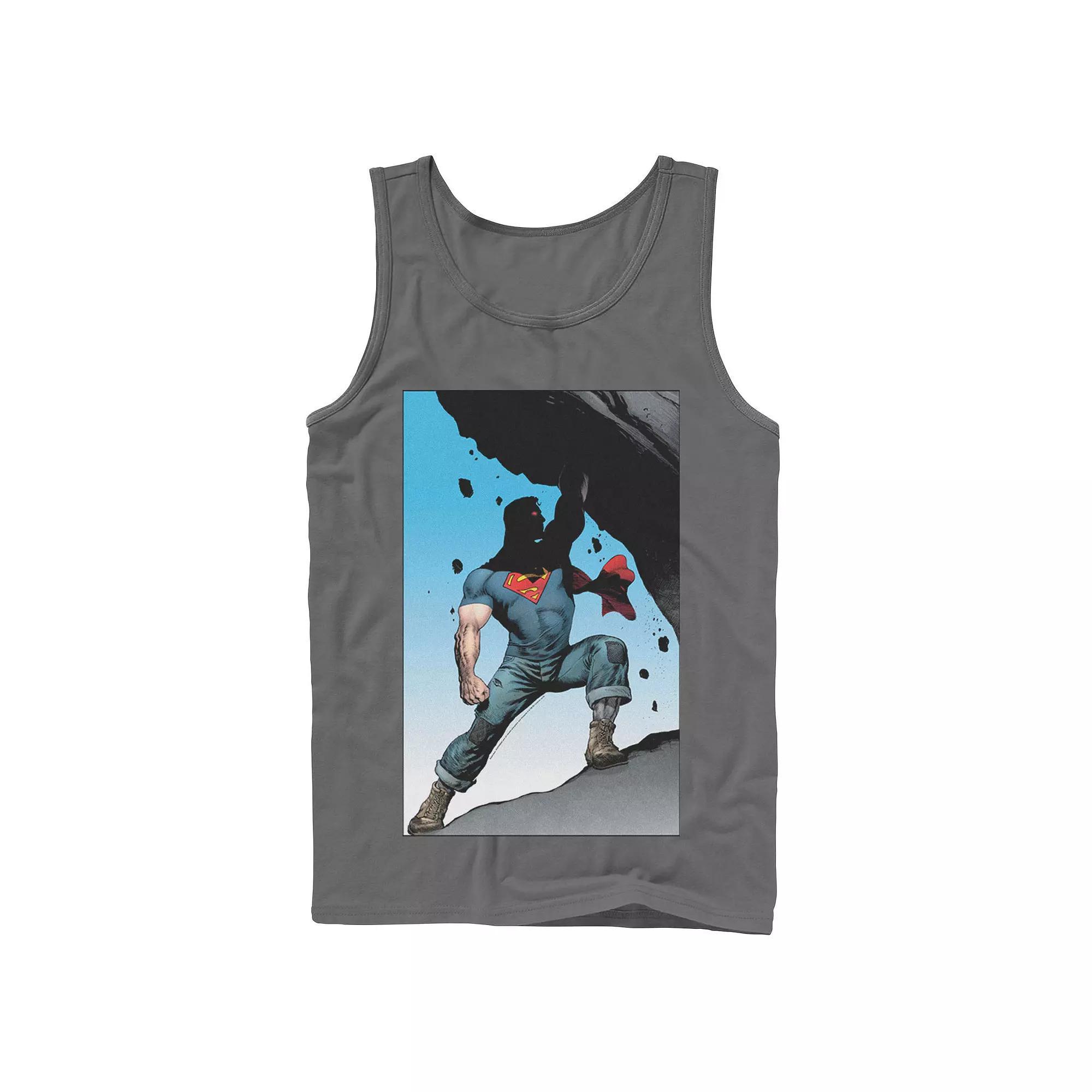 Men's DC Comics Superman Power Lift Comic Poster Tank Top, Size: Small, Blue Product Image
