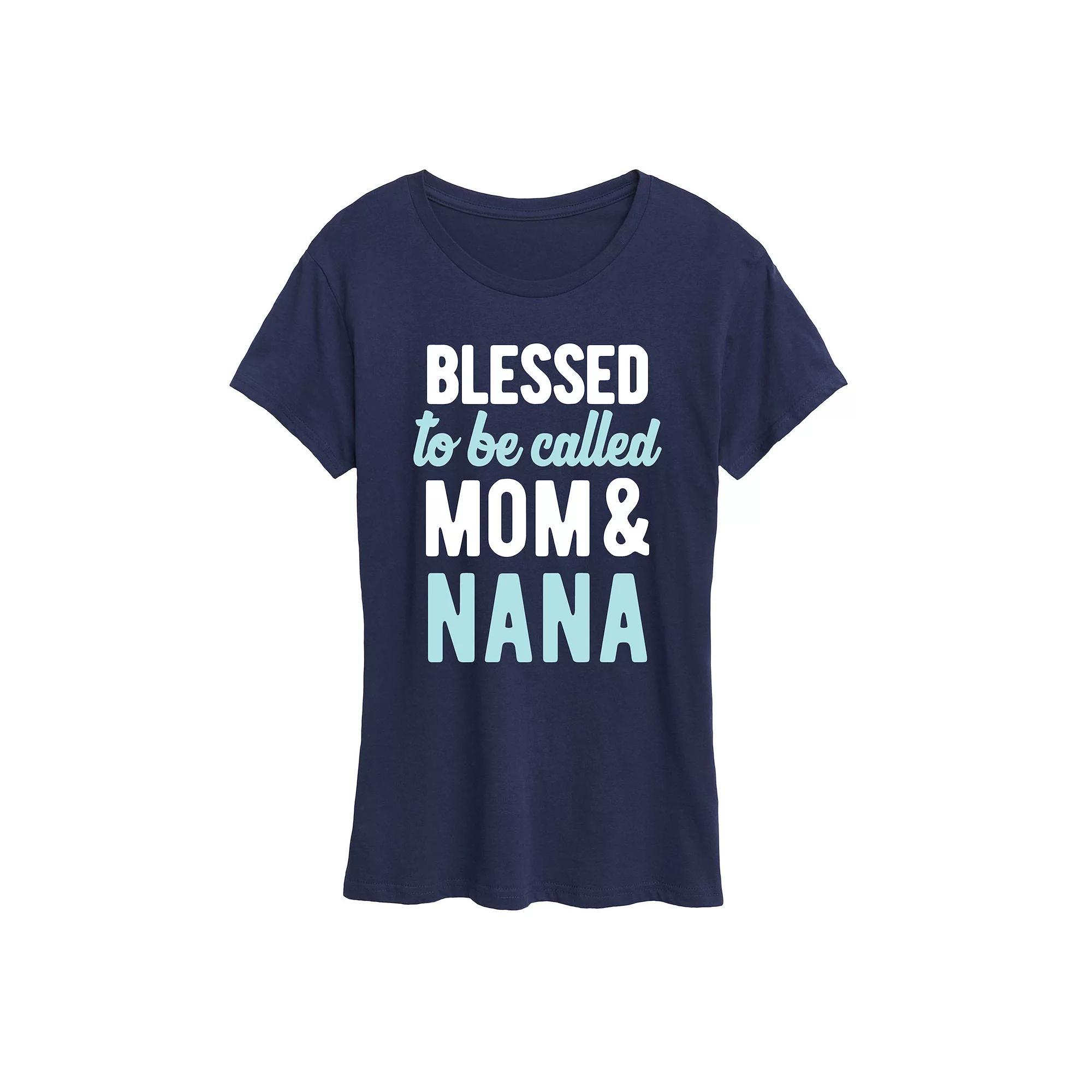Womens Blessed To Be Called Nana Graphic Tee Blue Product Image
