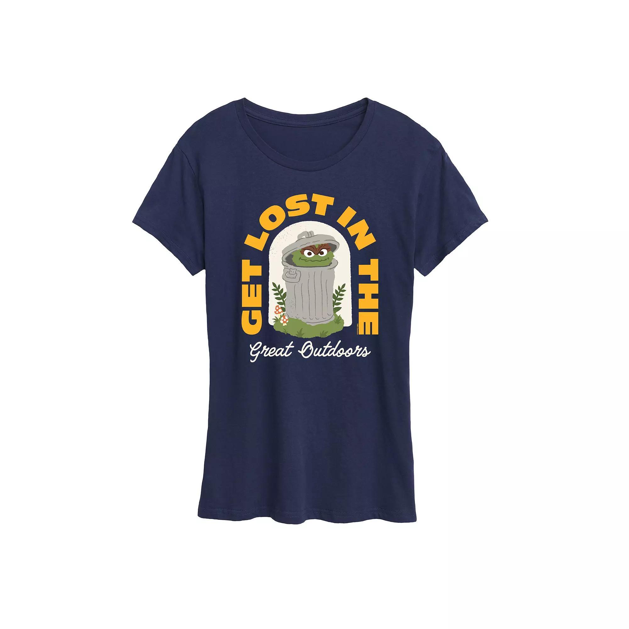 Womens Sesame Street 70s Vibes Graphic Tee Blue Product Image