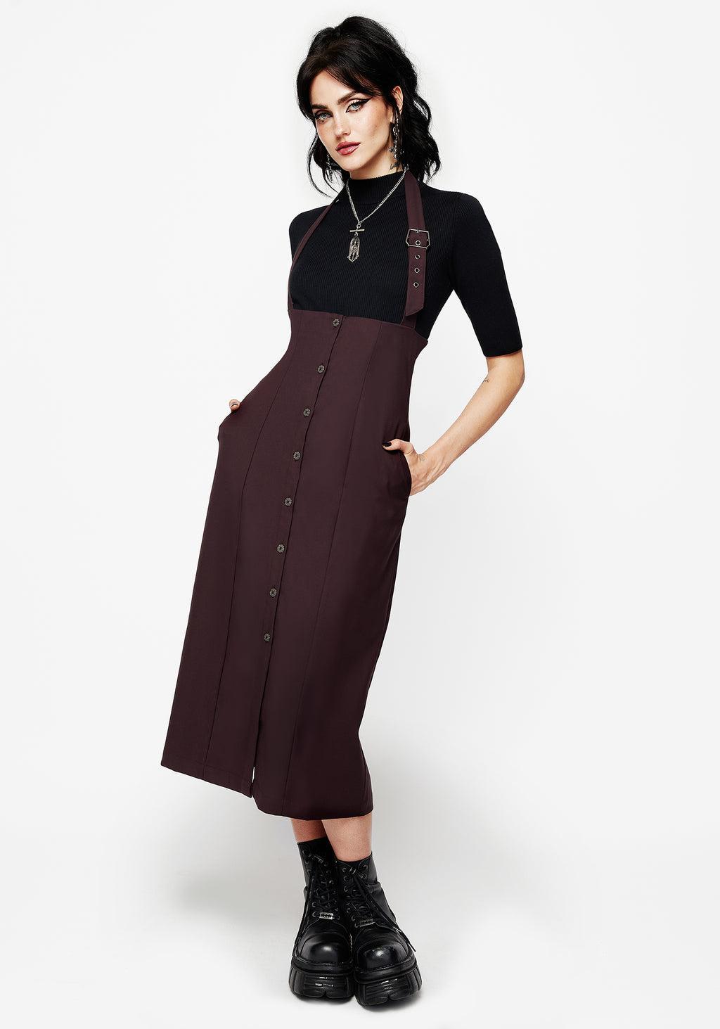 New Age Halter Neck Pinafore Midi Dress Product Image