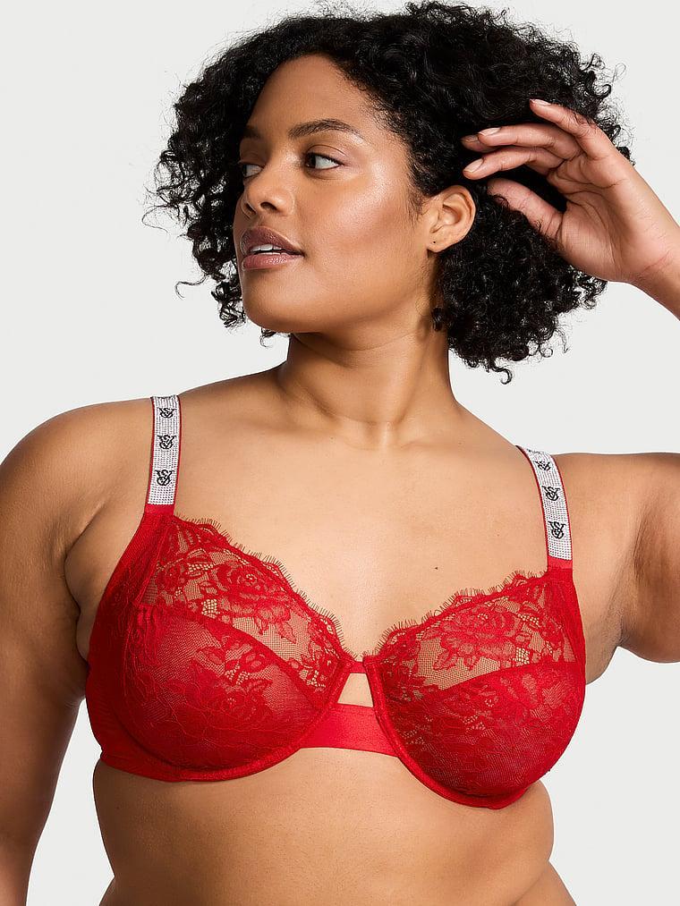 The Fabulous by Victoria's Secret Unlined Shine Strap Rose Lace Full-Cup Bra Product Image