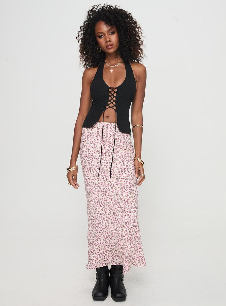 Mariposa Maxi Skirt Beige Floral Product Image