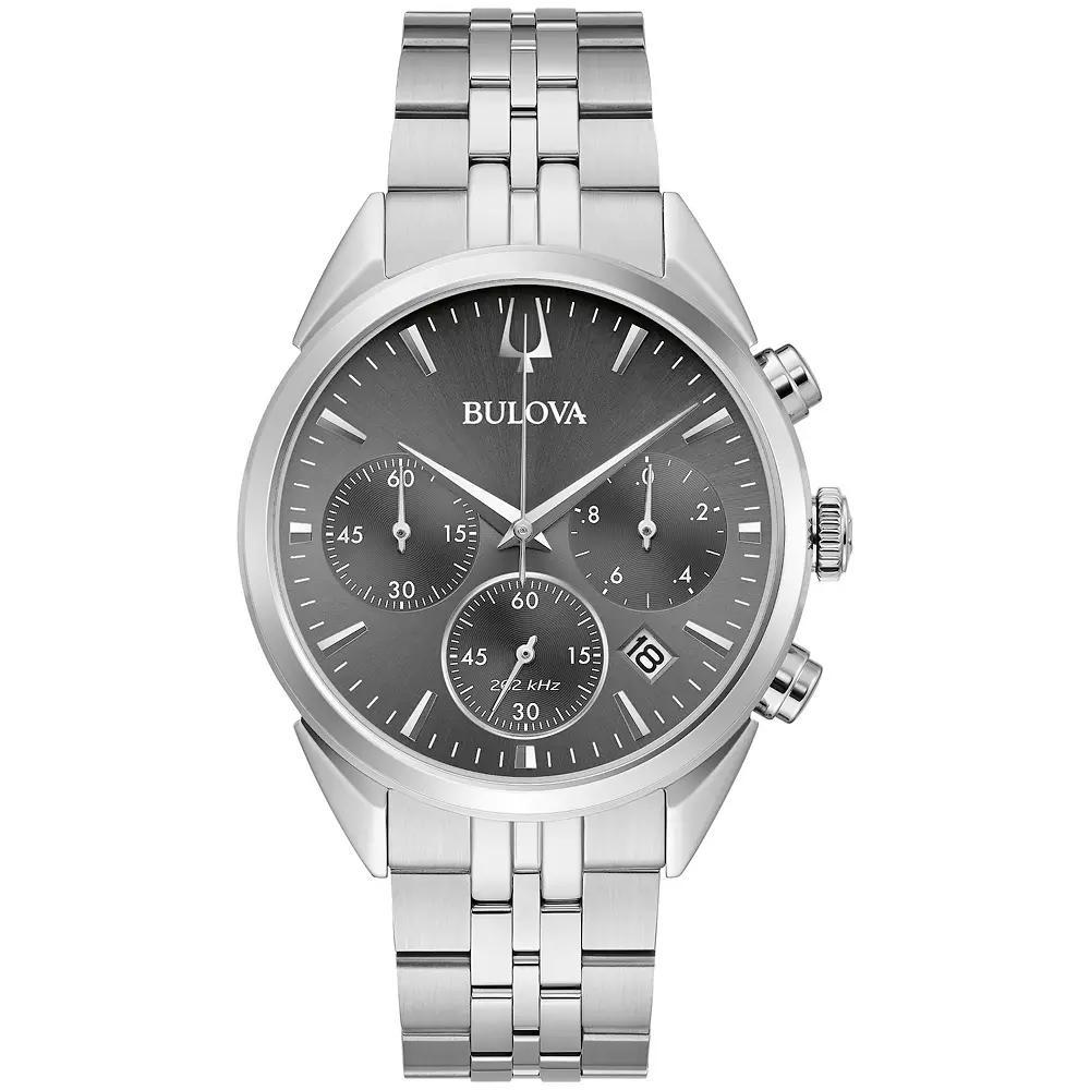 Bulova Men's Classic Stainless Chronograph Bracelet Watch - 96B372, Size: Large, Silver Product Image