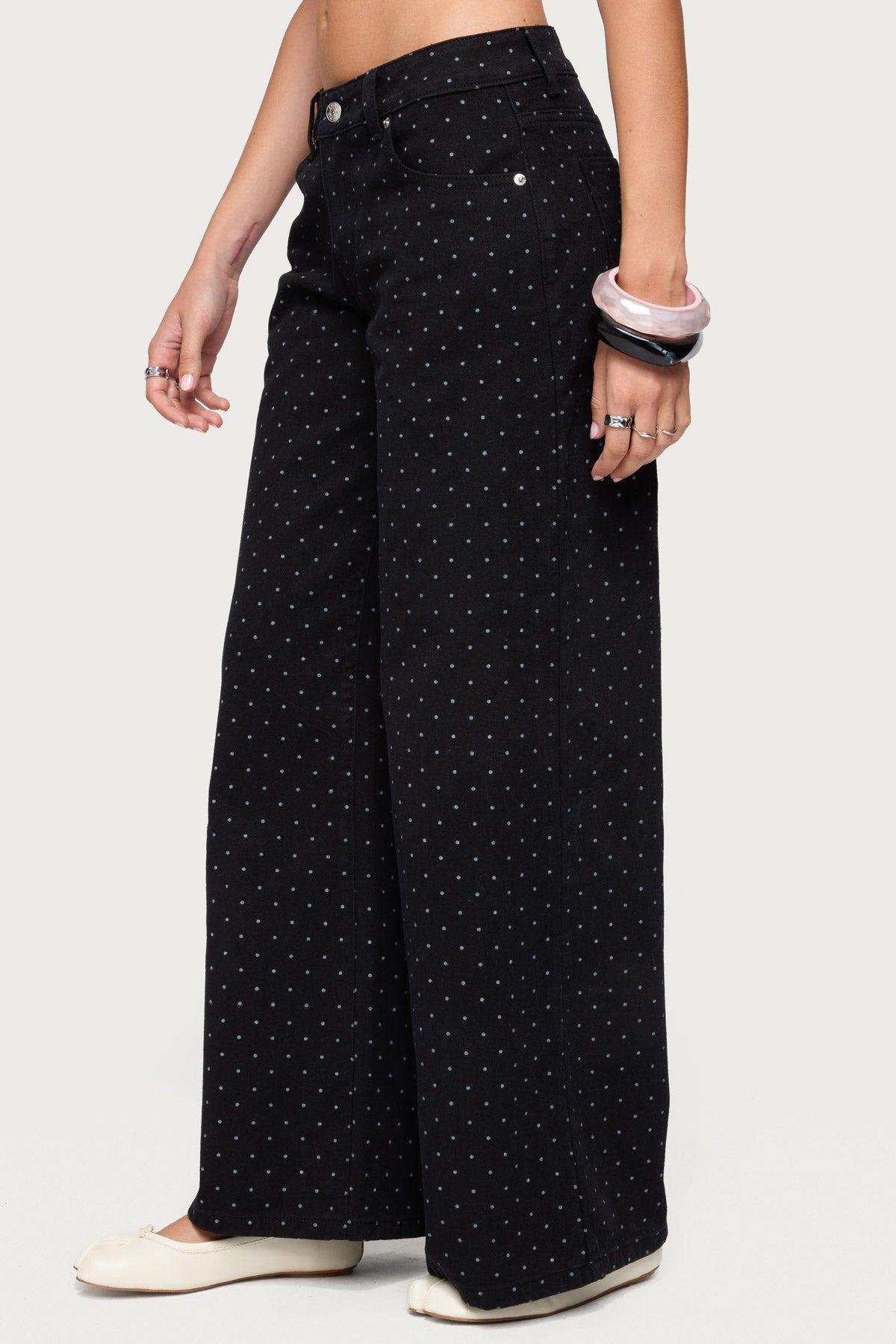 Misha Polka Dot Baggy Low Jeans Product Image