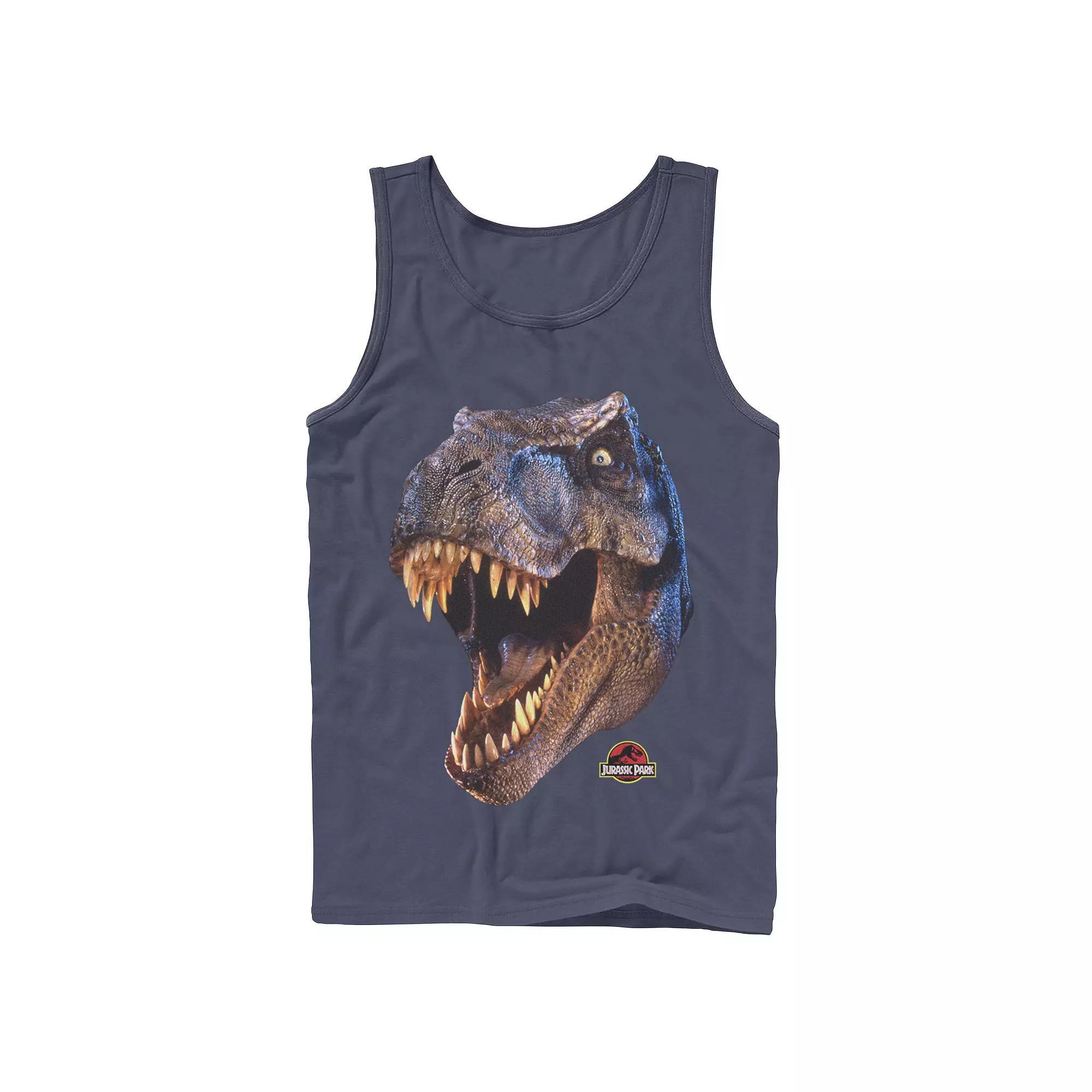 Men's Jurassic Park T-Rex Head Roar Tank Top, Size: XL, Grey Product Image