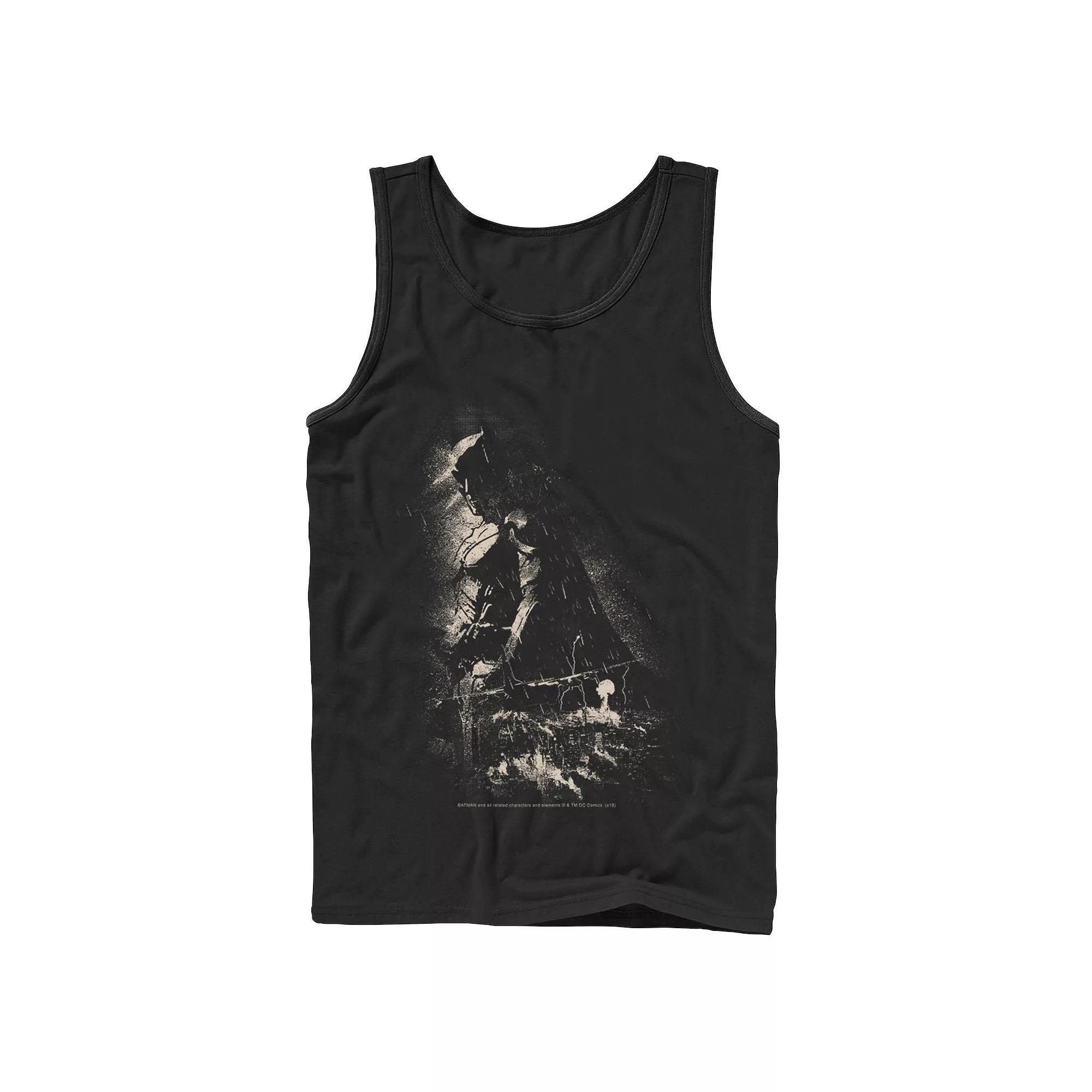 Men's DC Comics Batman Shadow Skyline Poster Tank Top, Size: XL, Black Product Image