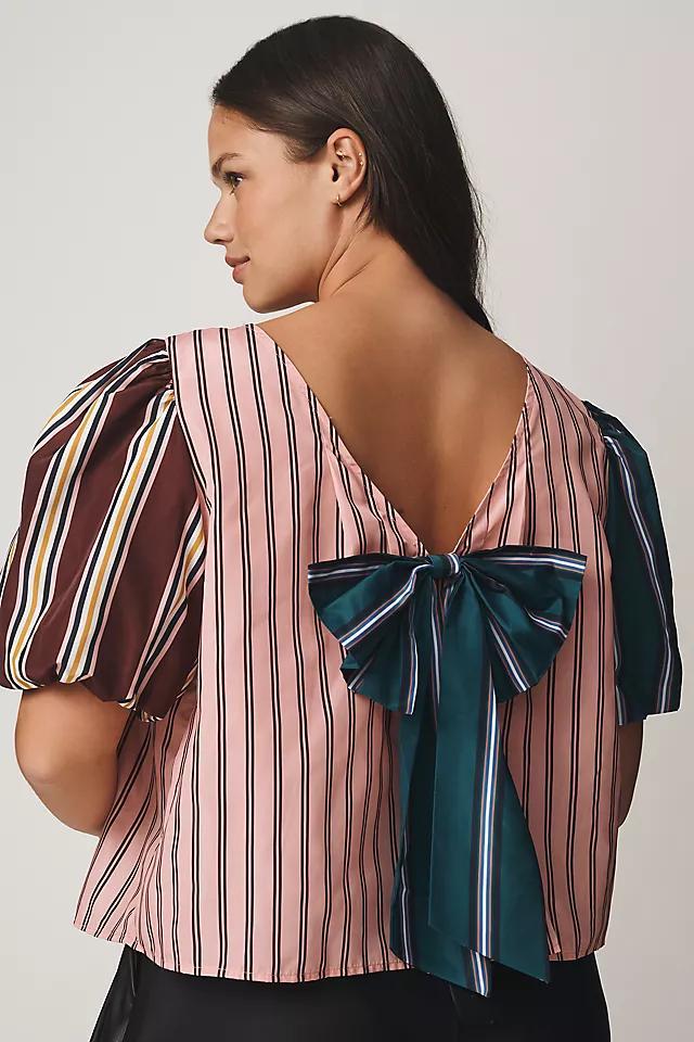 Maeve Taffeta Bow Swing Blouse Product Image