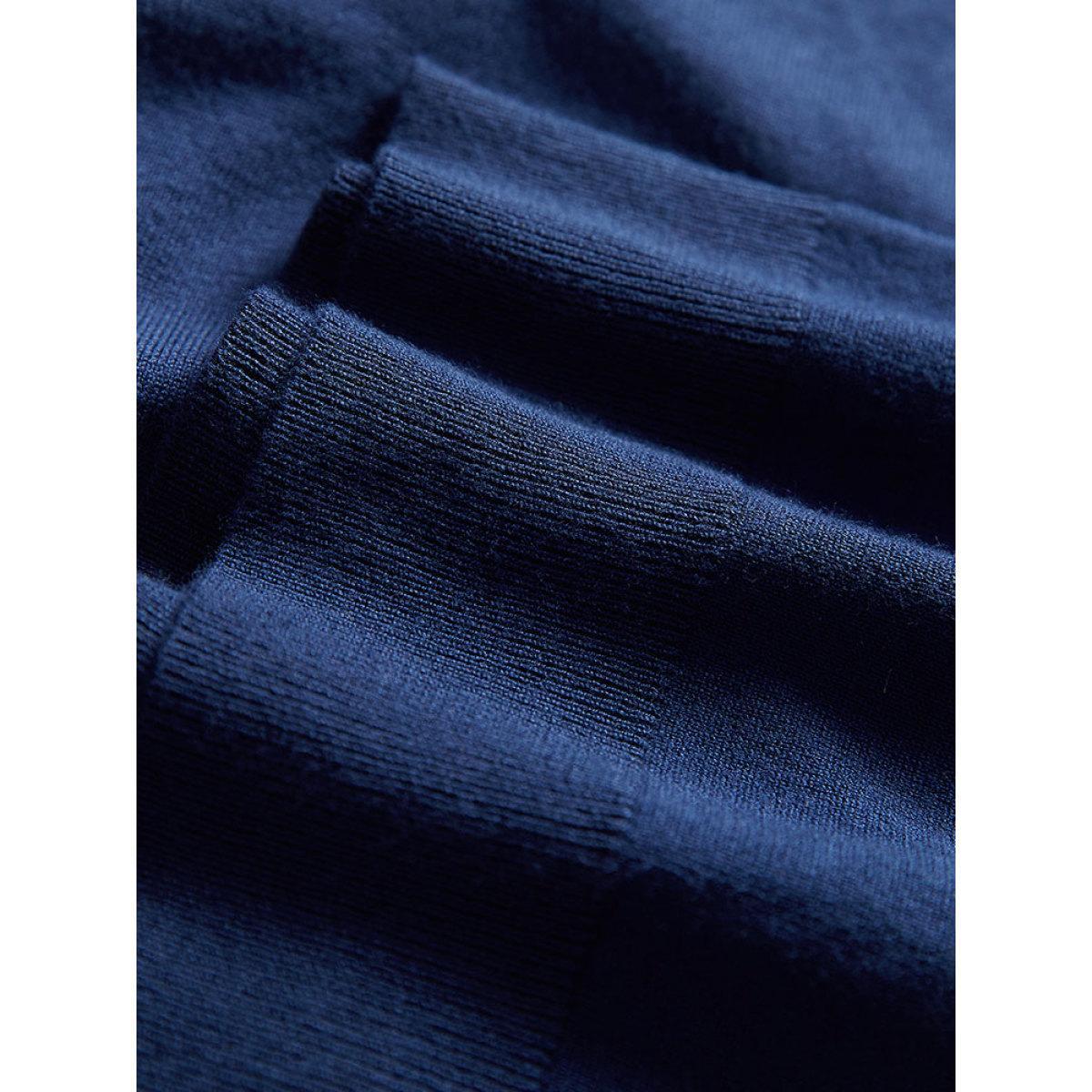 Plus Size Supersoft Essentials Plain Button Up Elastic Cuffs Cardigan Indigo Women Casual Loose Long Sleeve Everyday Cardigans BloomChic 10/M Product Image