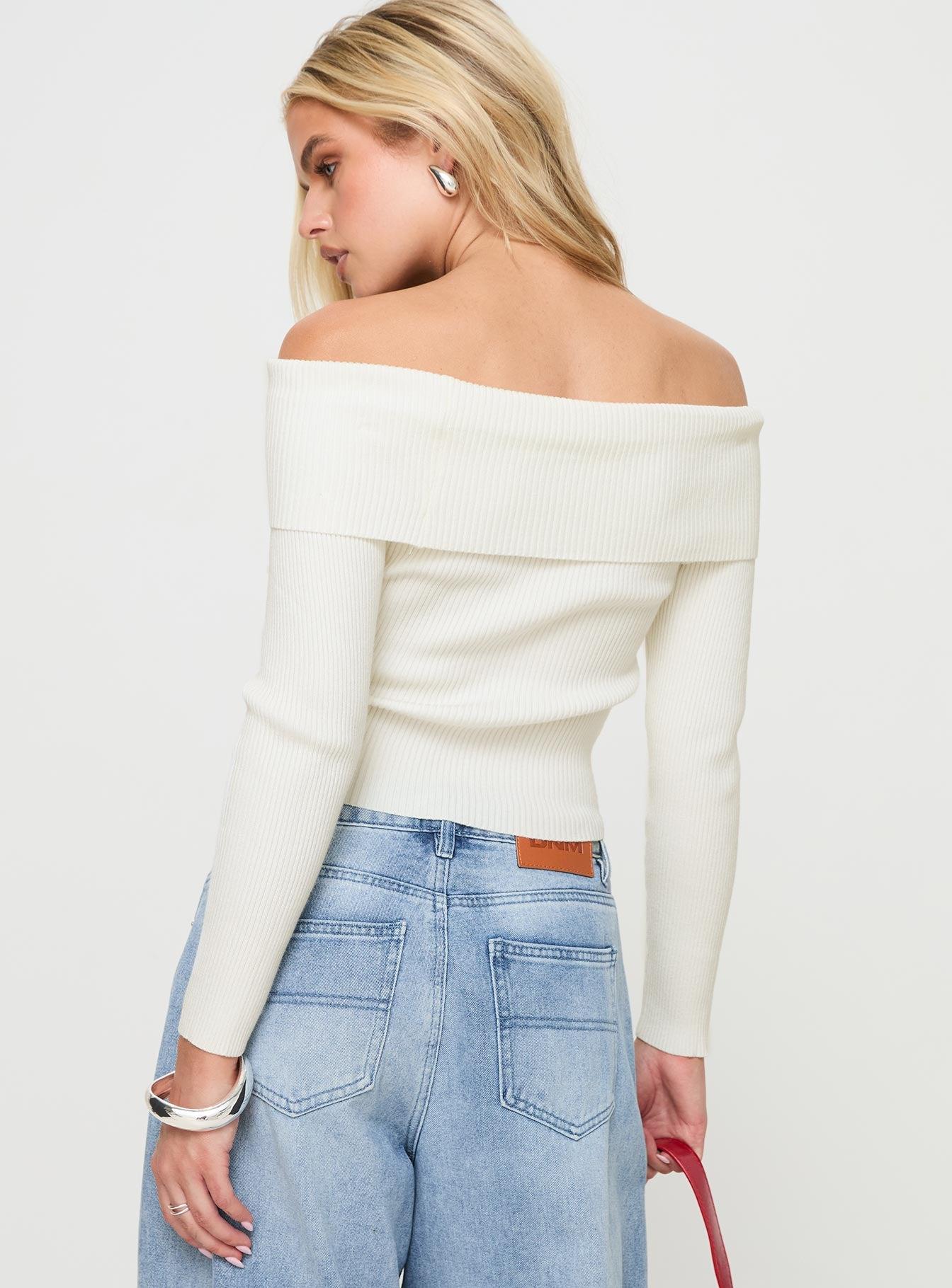 Infinity Off The Shoulder Top Cream Product Image