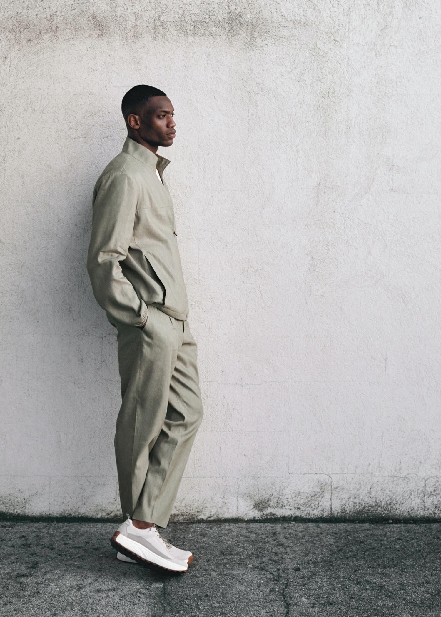 Pleated linen pants - Men | MANGO USA Product Image