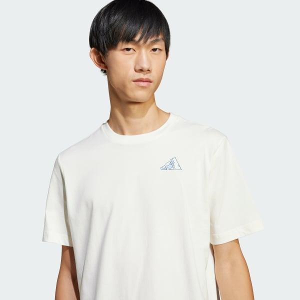 adidas Earth Day Graphic Tee Off White XL Mens Product Image