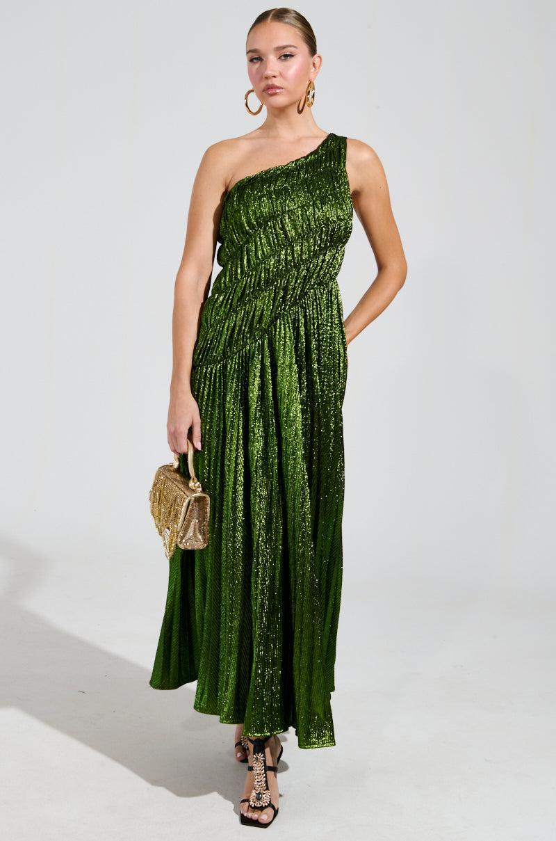 STAY RADIANT METALLIC CHIFFON MAXI DRESS Product Image