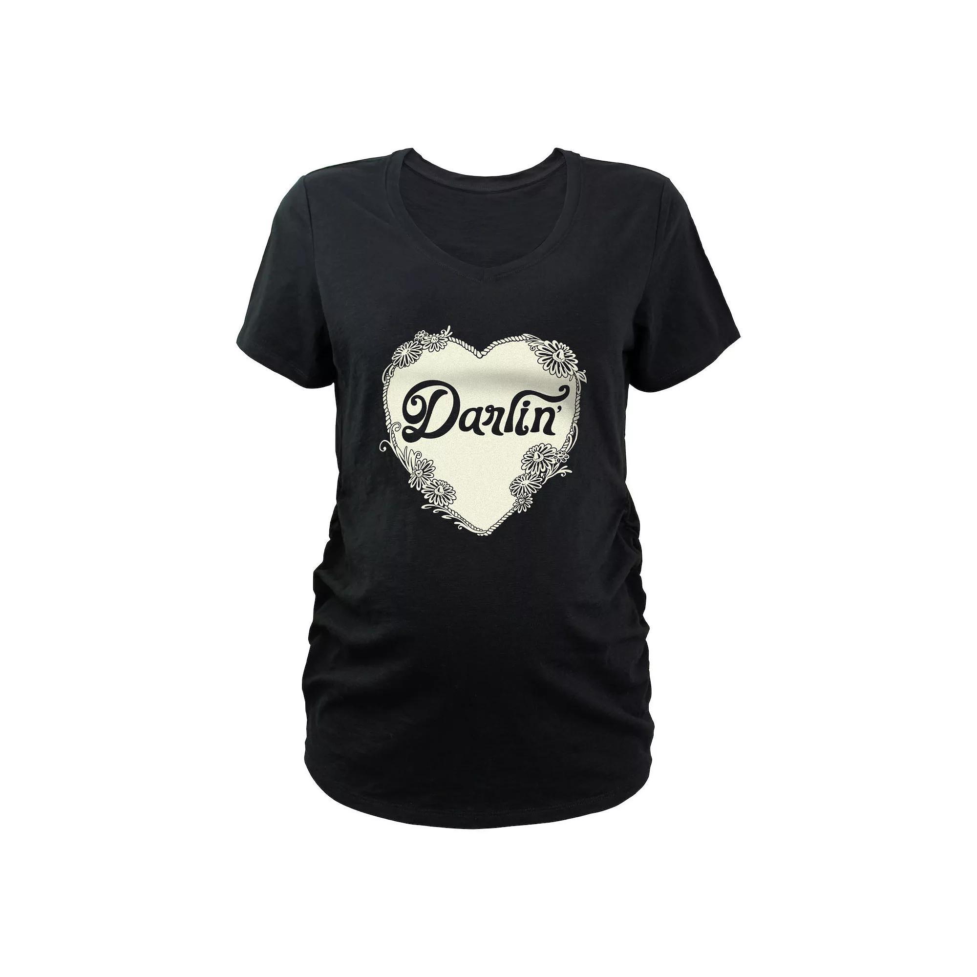 Maternity Darlin' Heart Graphic Tee, Women's, Size: XL-Mat, Black Product Image