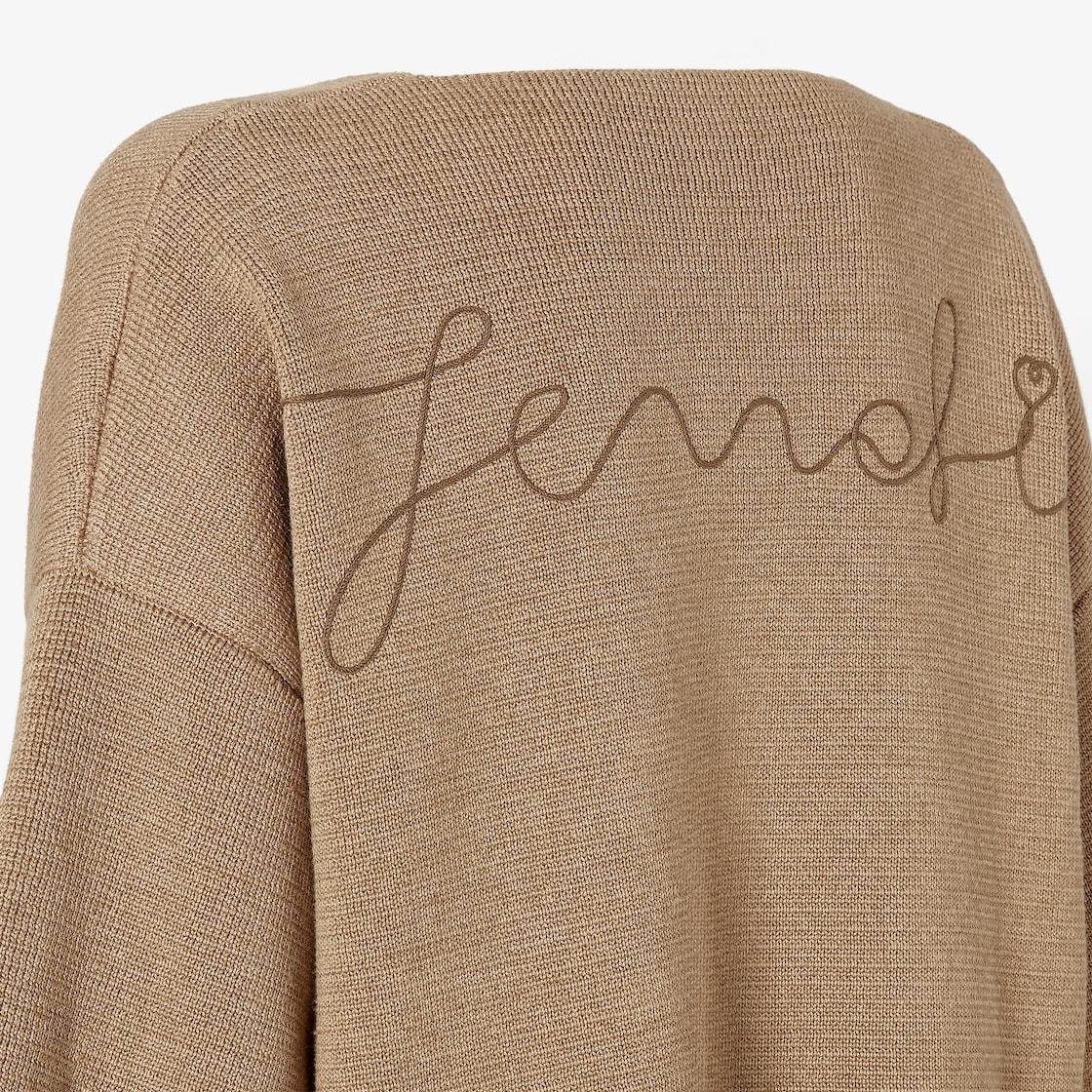 SweaterDark beige cotton and silk sweater Product Image