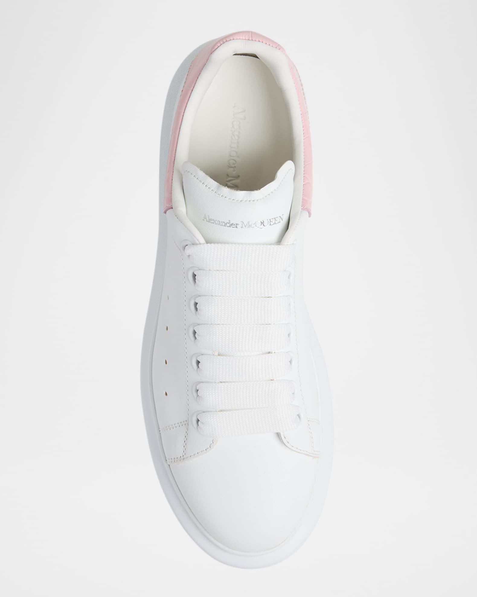 Oversized Snakeskin-Embossed Leather Sneakers Product Image