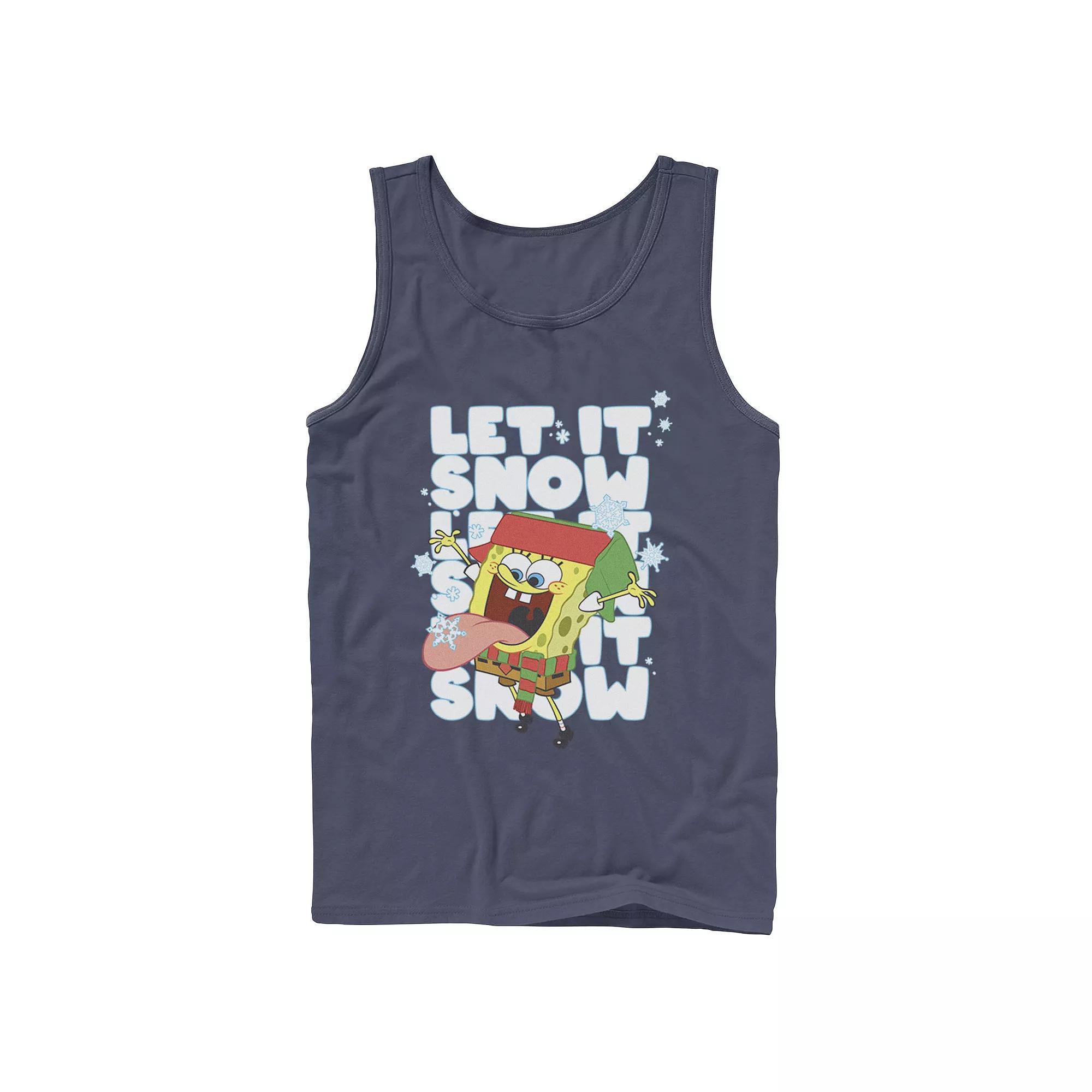 Mens Nickelodeon Spongebob Squarepants Let It Snow Let It Snow Let It Snow Graphic Tank Top Product Image