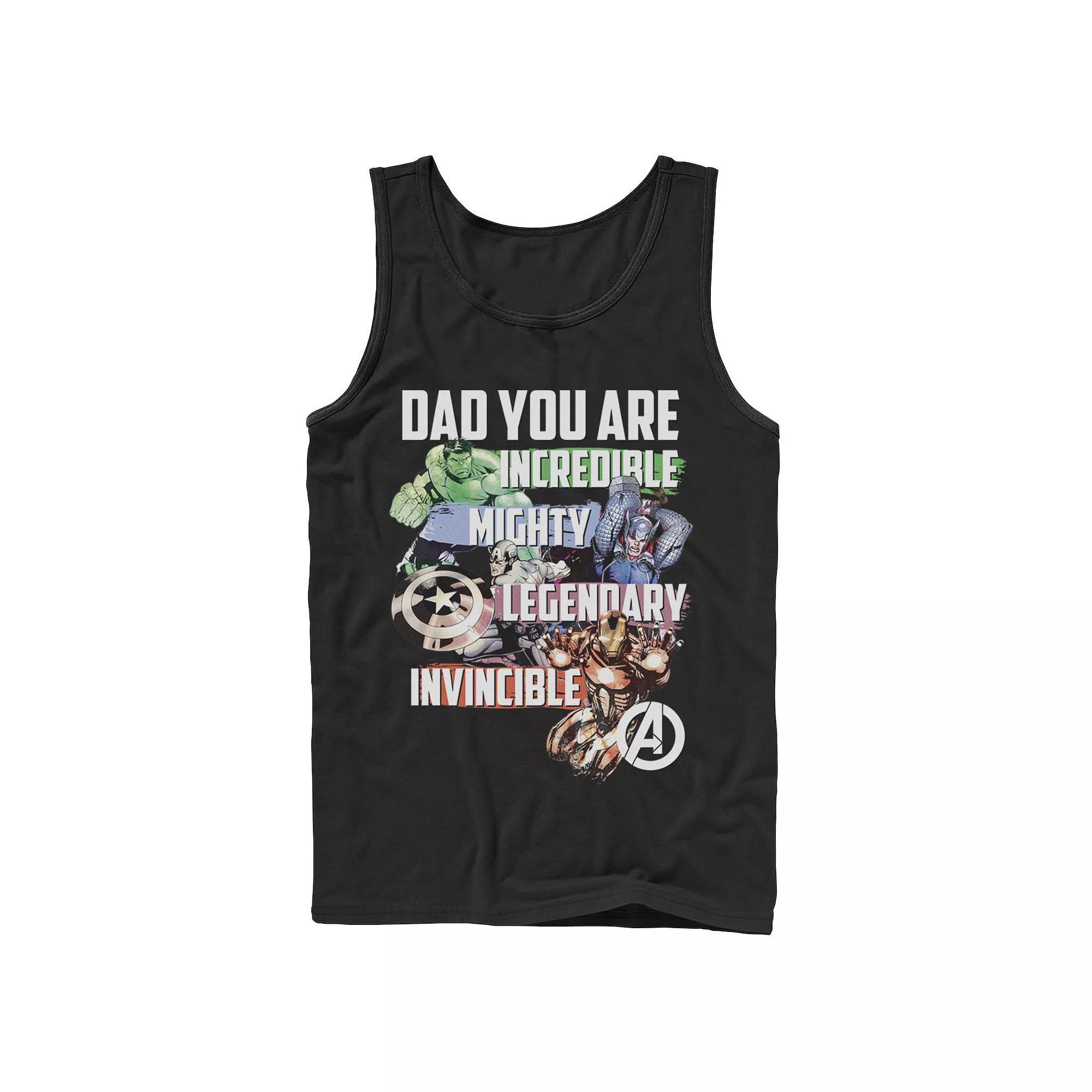 Men's Marvel Avengers Dad You Are Incredible Tank Top, Size: XL, Black Product Image