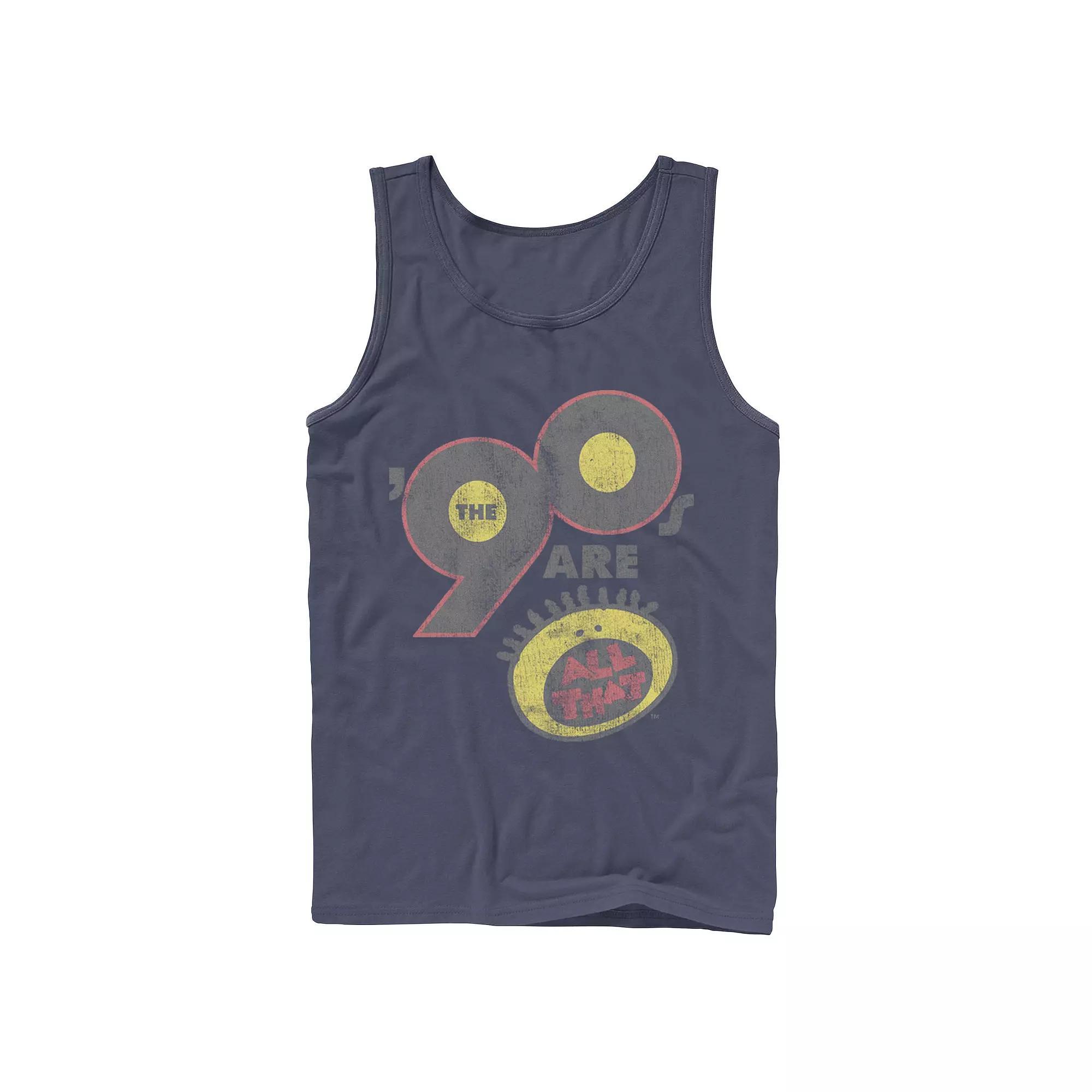 Mens Nickelodeon All That The Nineties Are Vintage Retro Graphic Tank Top Blue Product Image