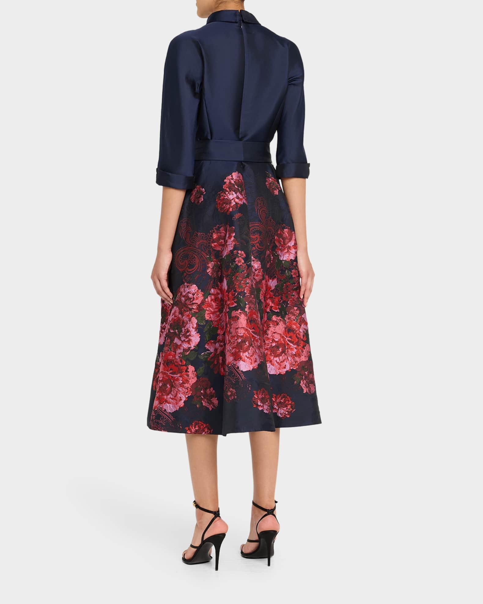 Floral Paisley Jacquard Midi Shirtdress Product Image