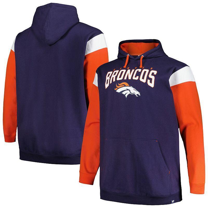 Mens Profile Denver Broncos Big & Tall Trench Battle Pullover Hoodie Blue Product Image