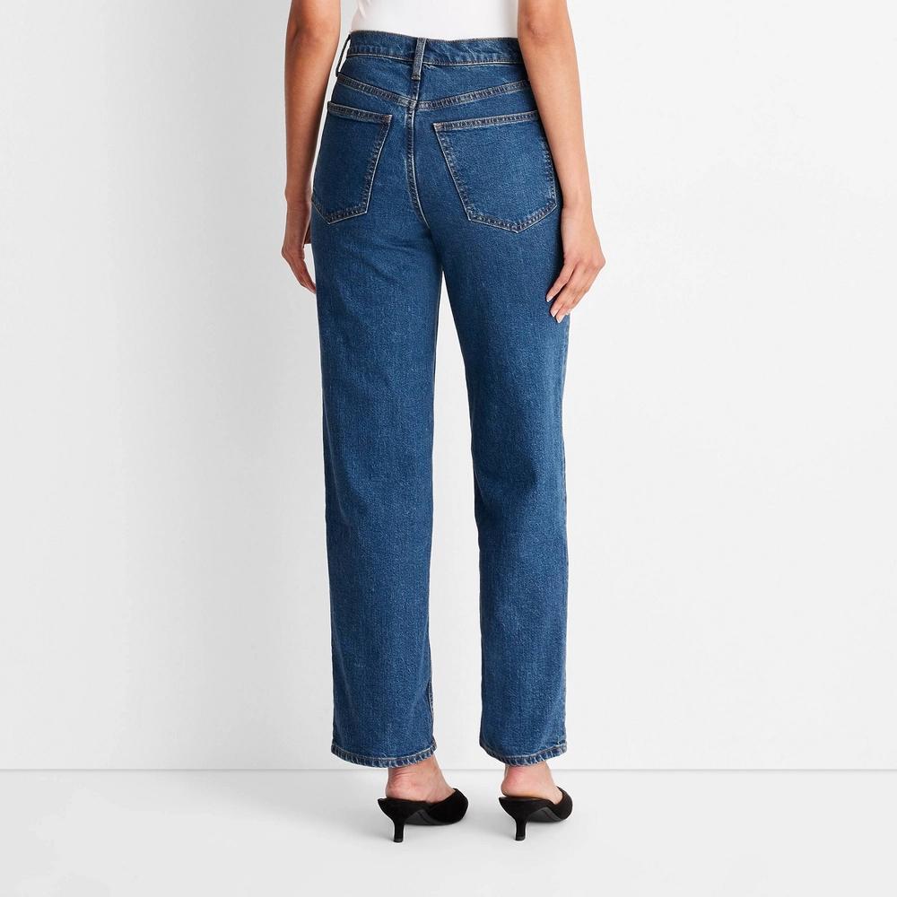 Womens Highest-Rise Straight Ankle Jeans - Universal Thread Blue 0 Product Image