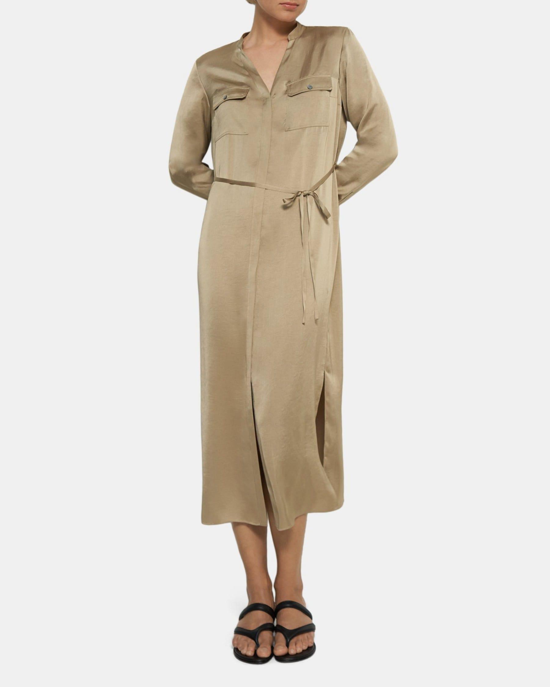 Utility Dress in Crushed Satin Product Image