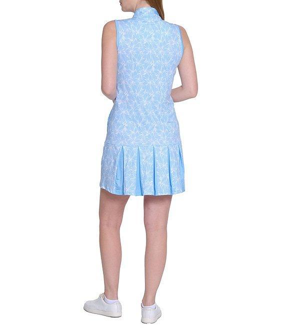Sport Haley Arlette Printed Mock Neck Sleeveless Pleated Hem Dress Product Image