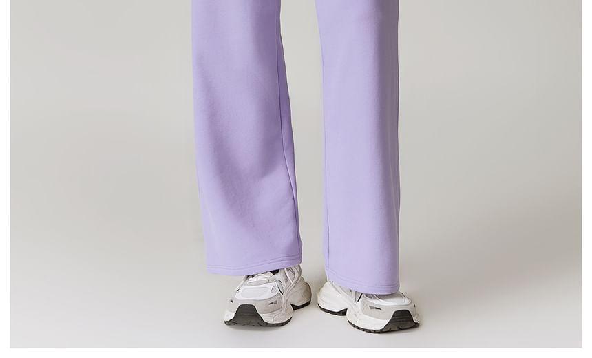 Elastic Waist Plain Loose Fit Sweatpants Product Image