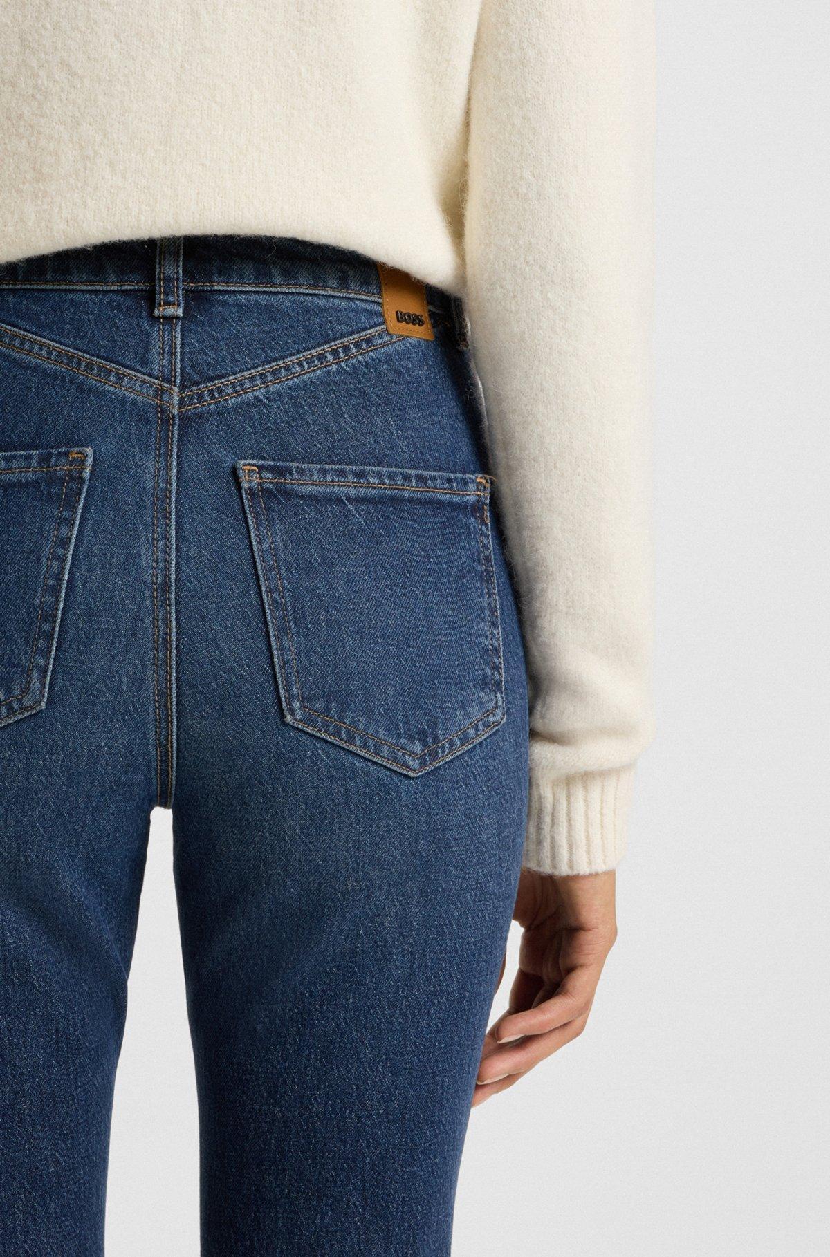Wide-leg jeans in blue comfort-stretch denim Product Image