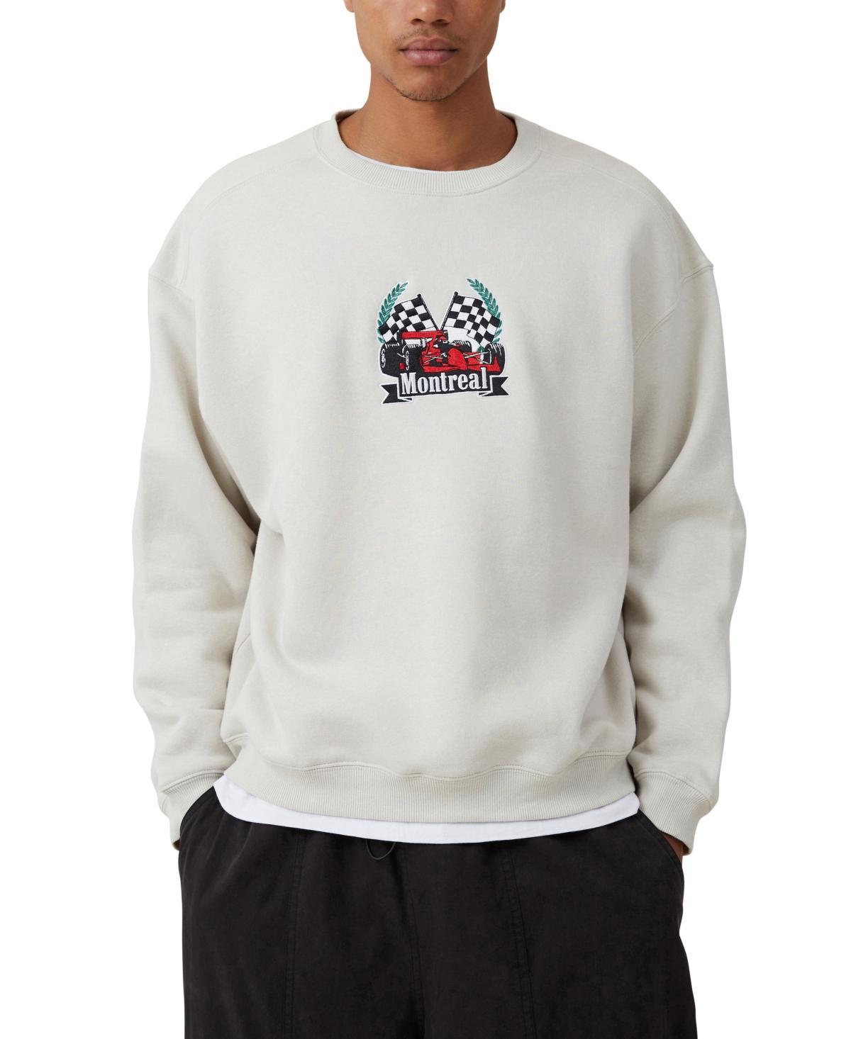 Cotton On Mens Box Fit Graphic Crew Sweater - Bone Product Image
