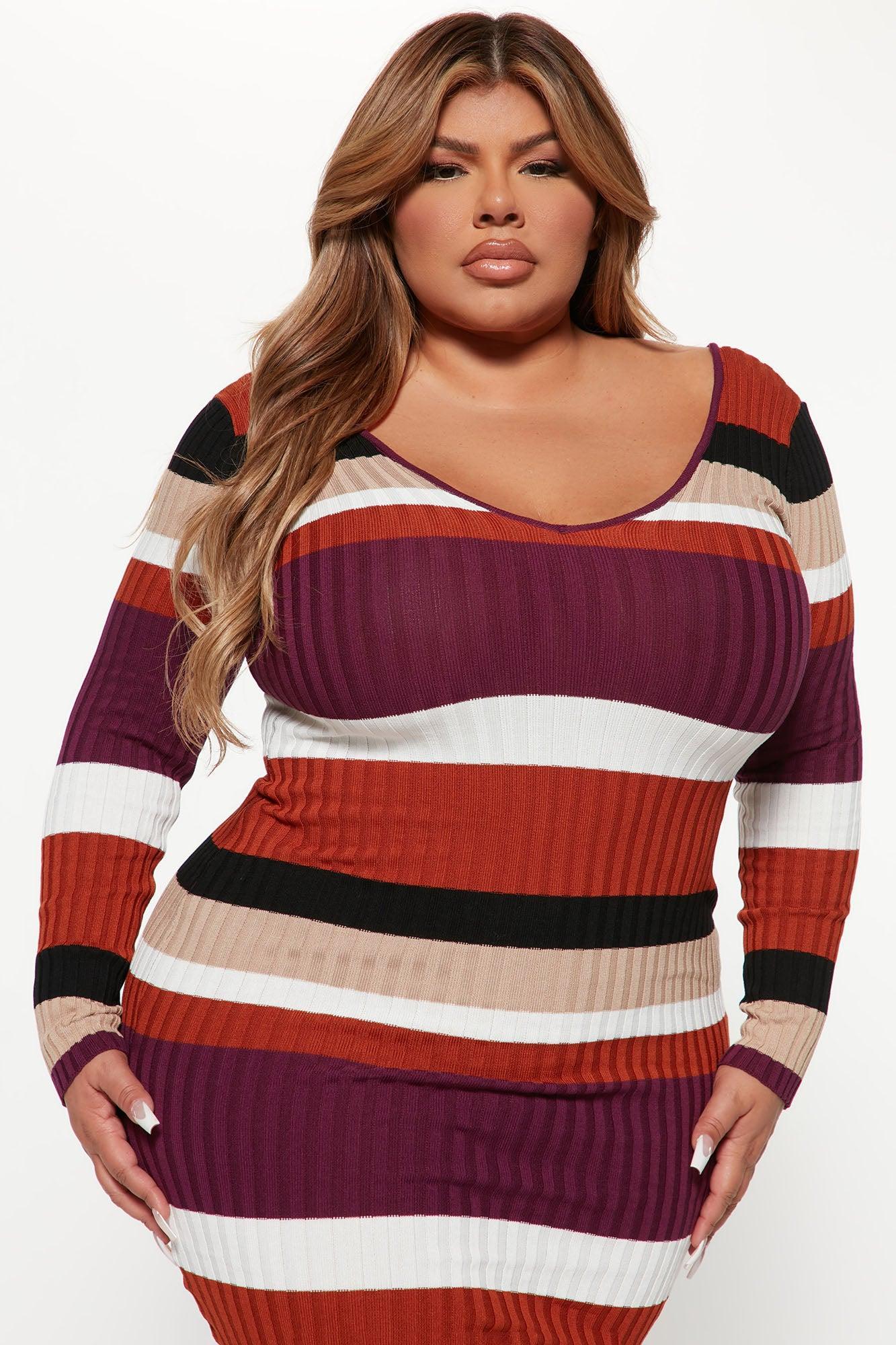 Kallan Striped Knit Dress - Purple/combo Product Image
