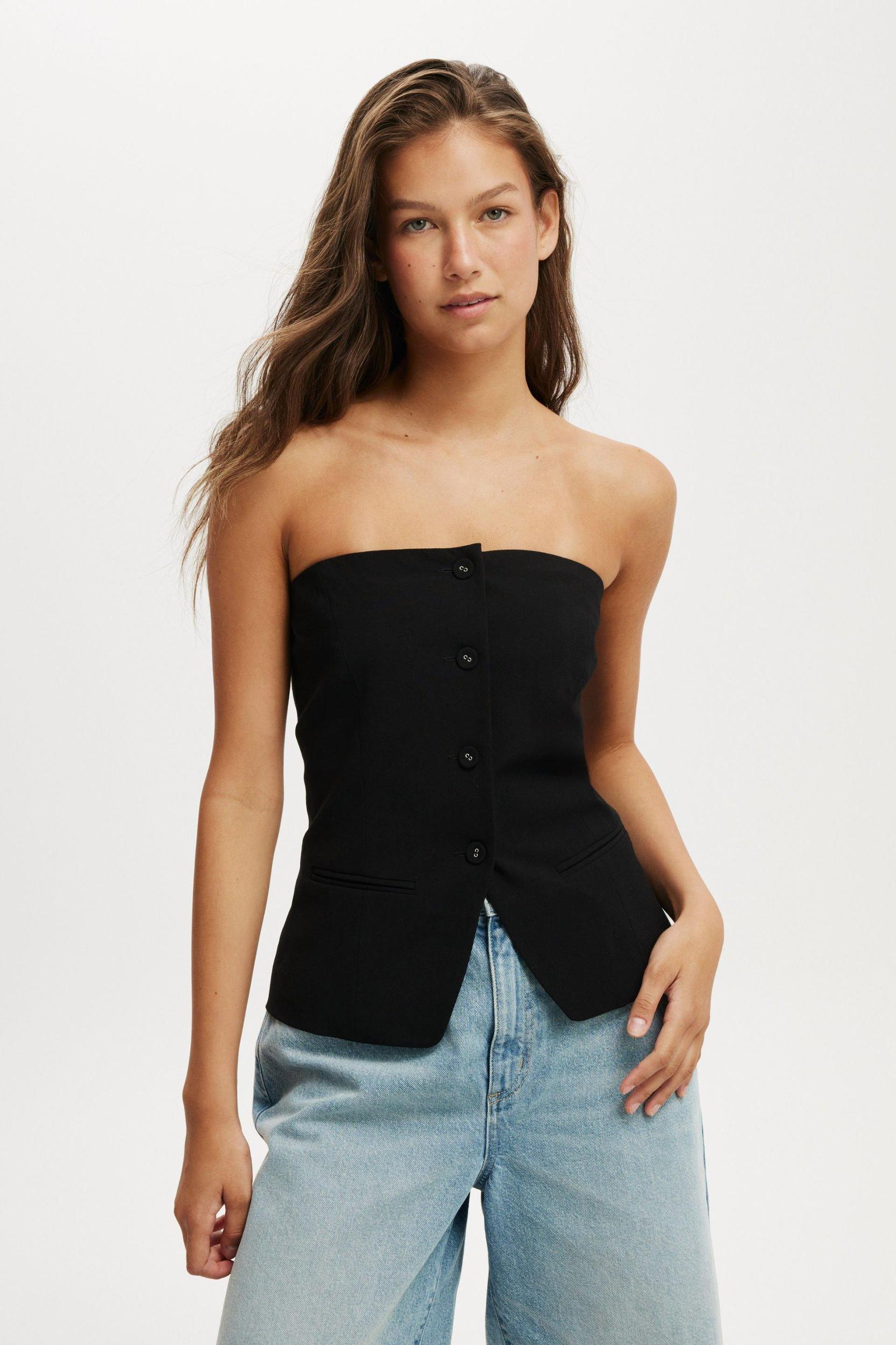 Luis Strapless Suiting Vest Product Image