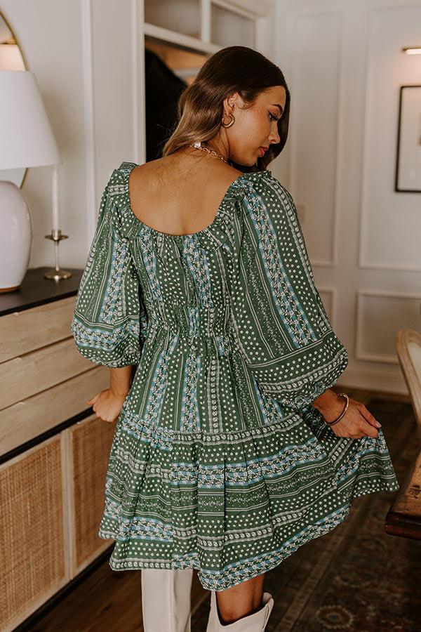Wine Country Cutie Floral Mini Dress in Green Product Image