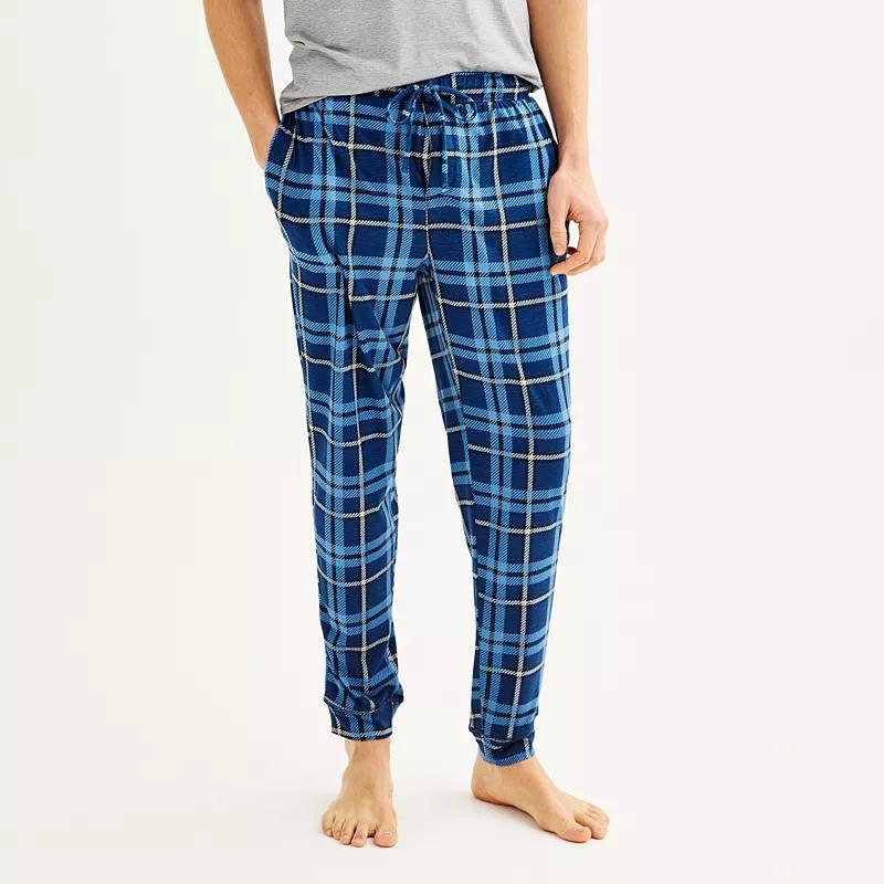 Men's Sonoma Goods For Life® Supersoft Banded Bottom Pajama Pants, Size: Medium, Gray Red Check Product Image