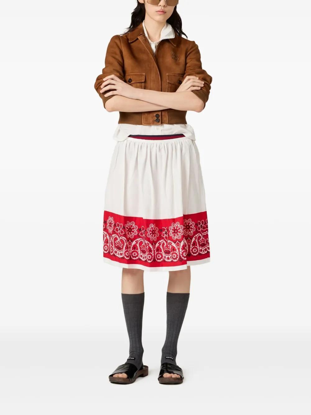 Slubbed Bandana poplin skirt Product Image