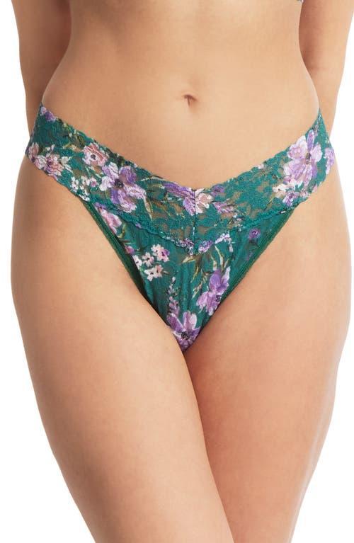 Printed Original-Rise Signature Lace Thong Product Image