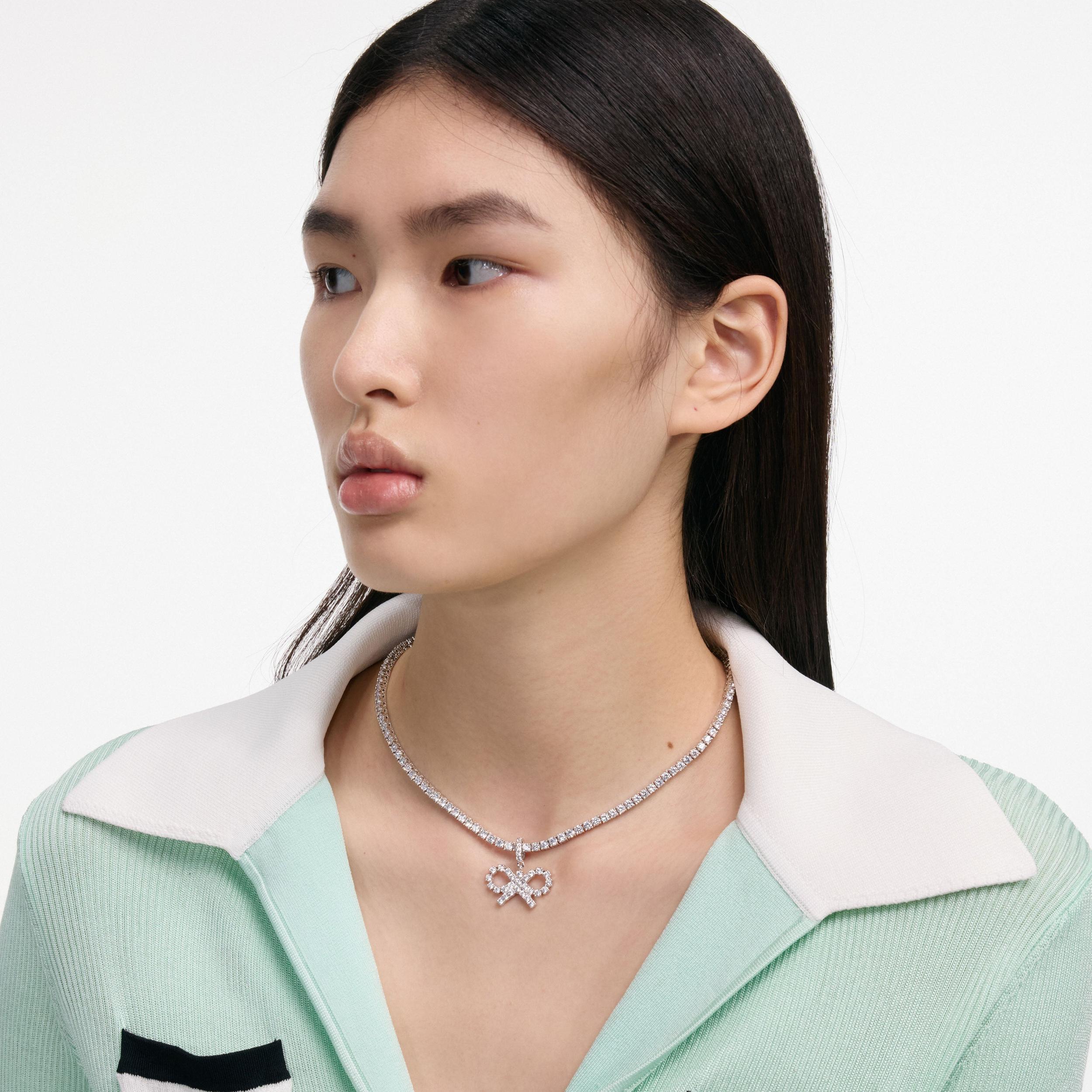 Crystal Bow Tennis Necklace Product Image