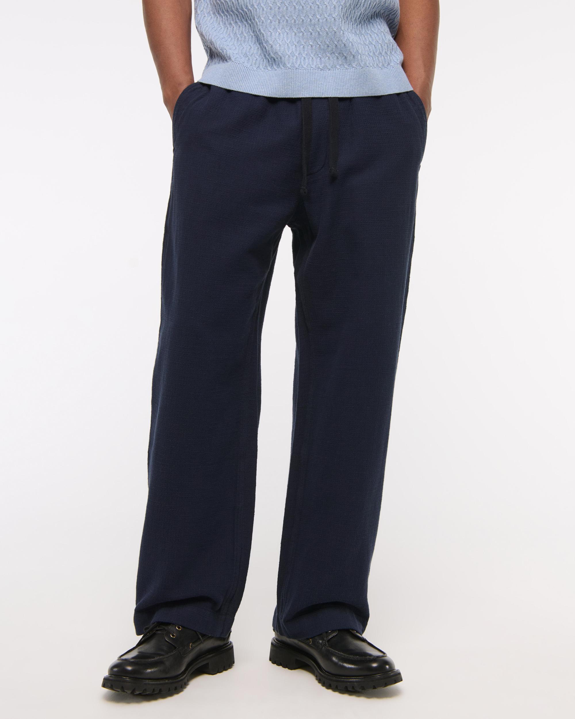 Baggy Cotton Texture Pull-On Pant Product Image