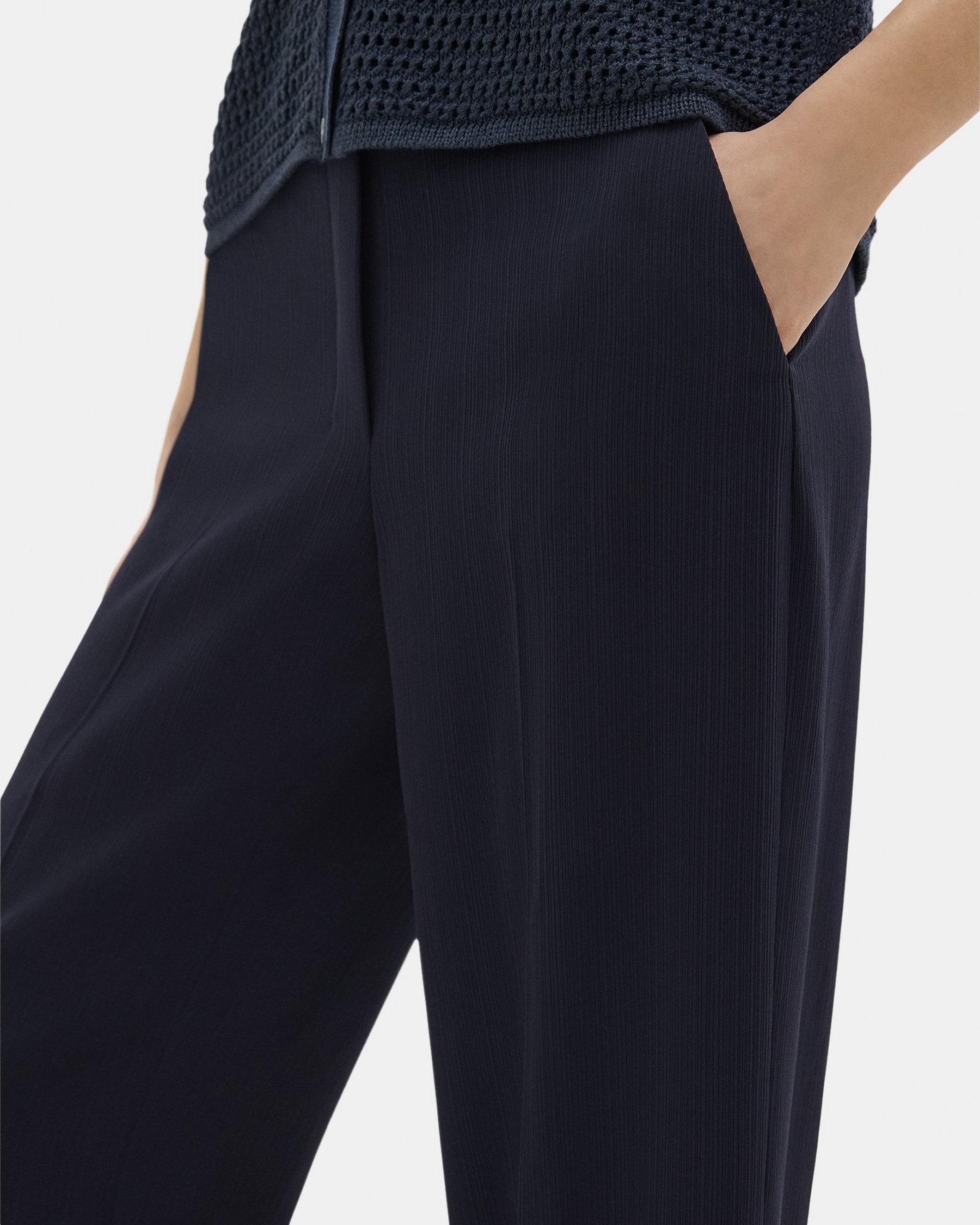 Straight Pull-On Pant in Striped Admiral Crepe Product Image