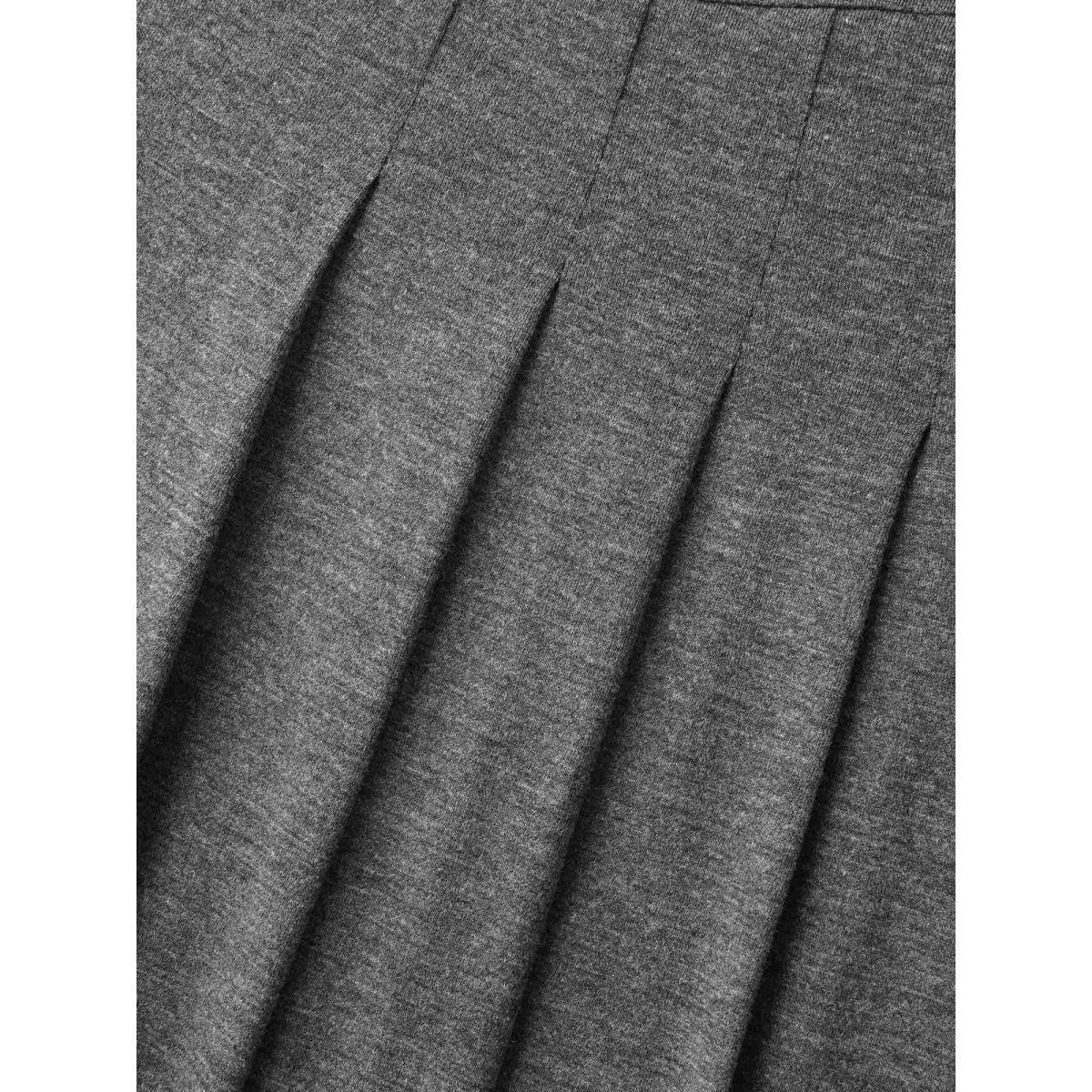 Plus Size DimGray Pleated Waist Pockets Wide-Leg Jumpsuit Women Cap Sleeve V-neck Everyday-Casual Loose Jumpsuits BloomChic 14-16/1X Product Image