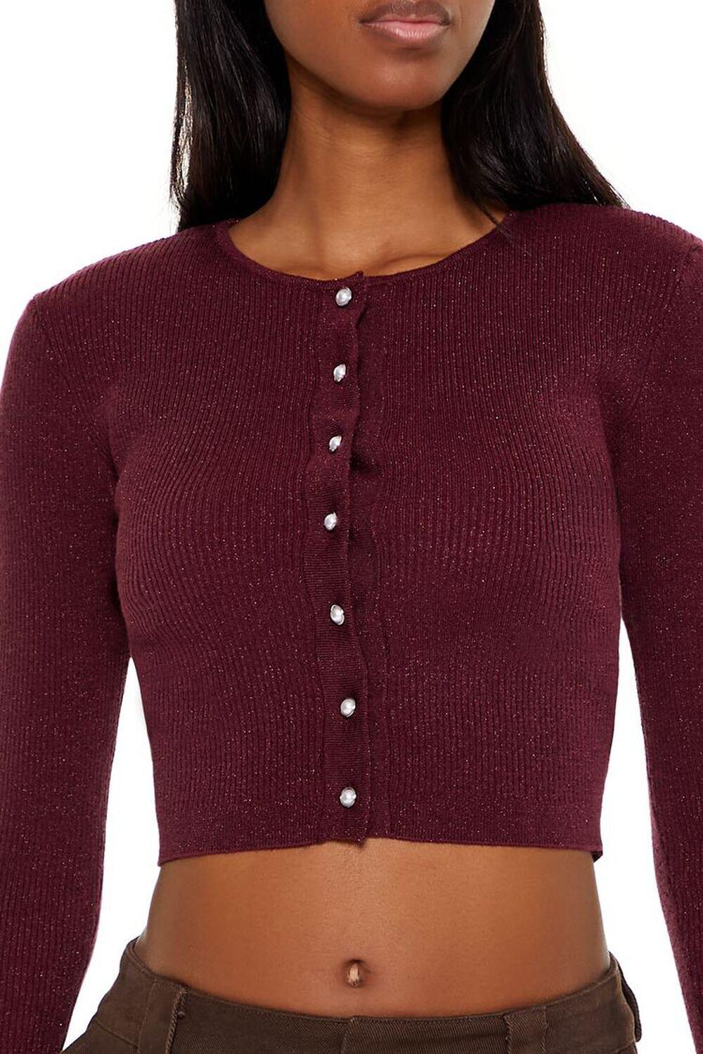 Faux Pearl Glitter Cardigan Sweater | Forever 21 Product Image